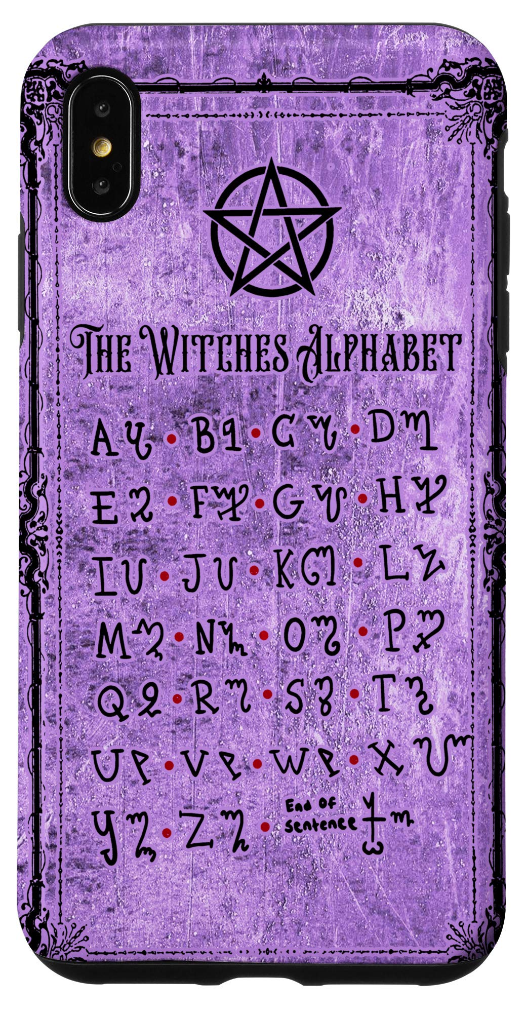 iPhone XS Max The Witches Alphabet Phone Case - Protective Cover for iPhone XS Max with Witchy Design - Perfect for Halloween, Cosplay & Witchcraft Enthusiasts