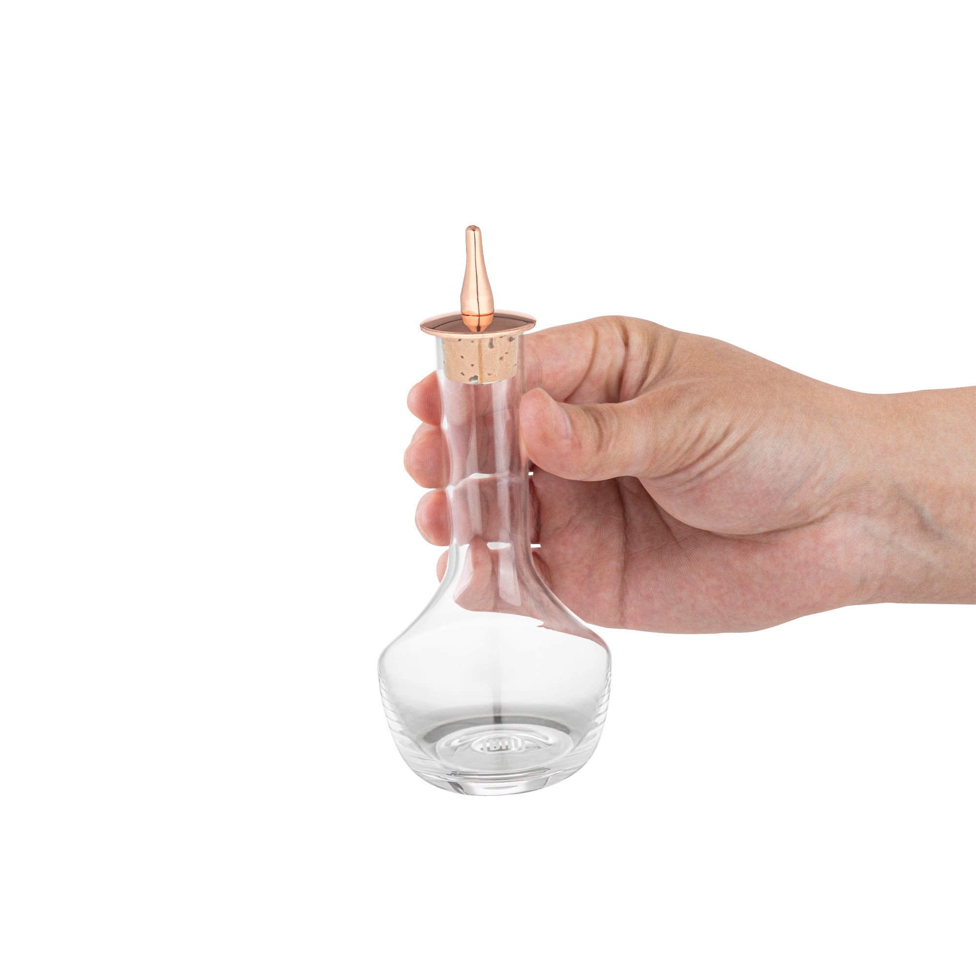 Premium 4 oz Glass Bitters Bottle with Copper Plated Dasher - Modern Bar Accessory for Cocktails, Home Bar & Gifts (5.75