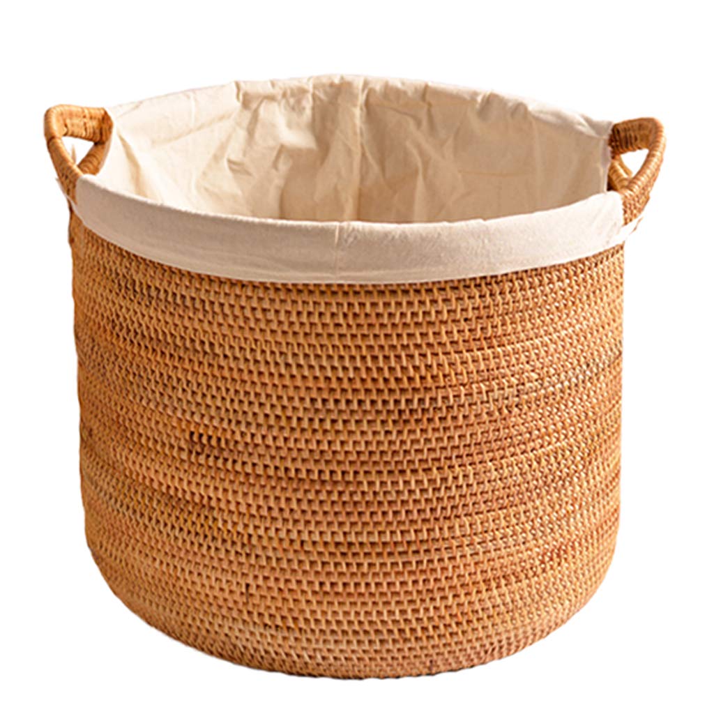 Natural Rattan-Style Storage Baskets with Handles - Handmade Wicker Laundry Hamper & Organizer for Bedroom, Closet, Bathroom - Perfect for Home Decor & Storage Solutions