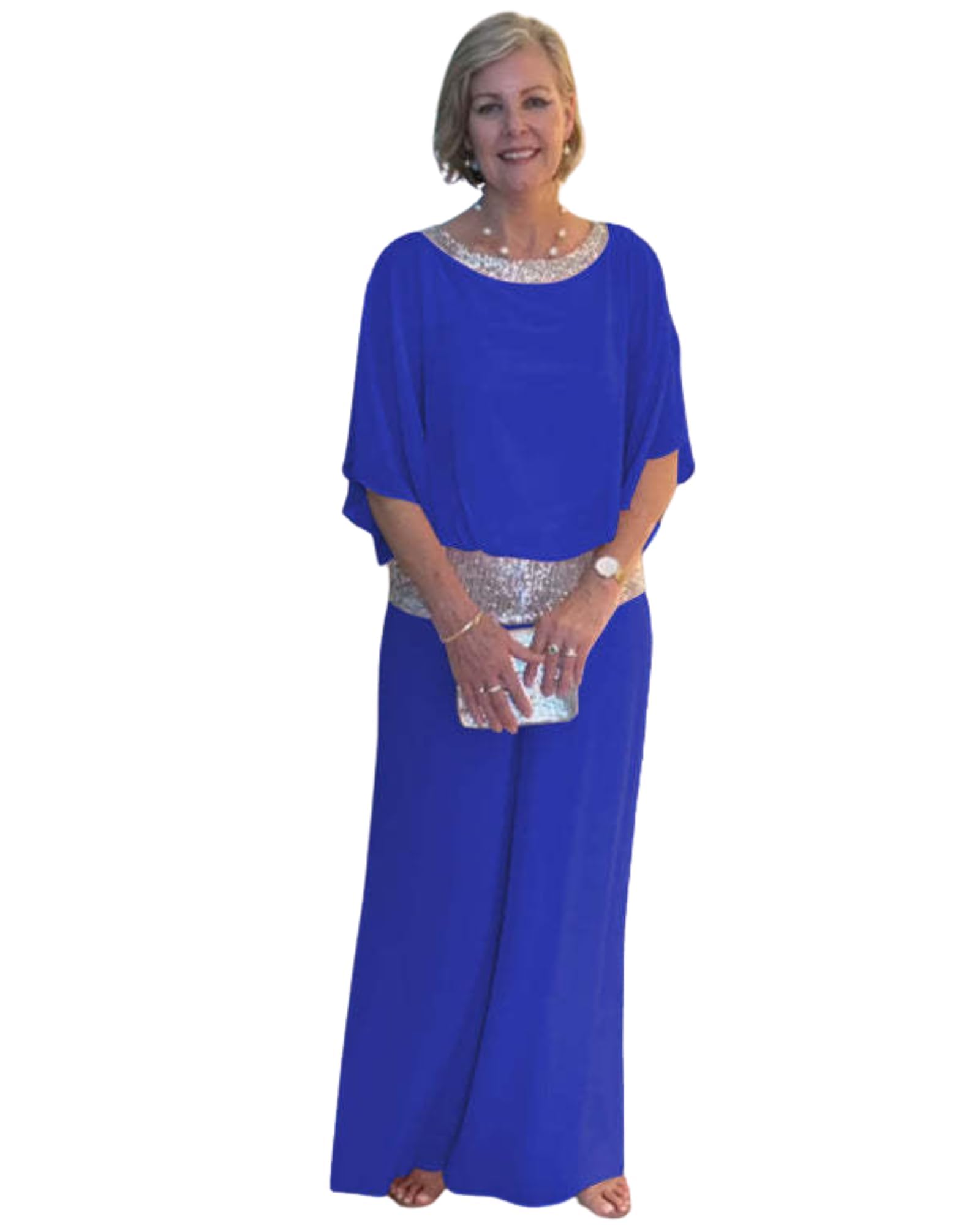 Elegant Women's Sequin 2-Piece Wedding Guest Outfit - Loose Formal Pant Suit for Ladies | Perfect for Weddings, Parties & Special Occasions