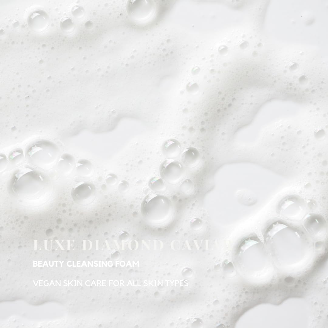 Premium Diamond Caviar Beauty Cleansing Foam - Deep Pore Cleanser for Glowing Skin | Luxury Facial Wash for Daily Skincare & Spa Night Routine