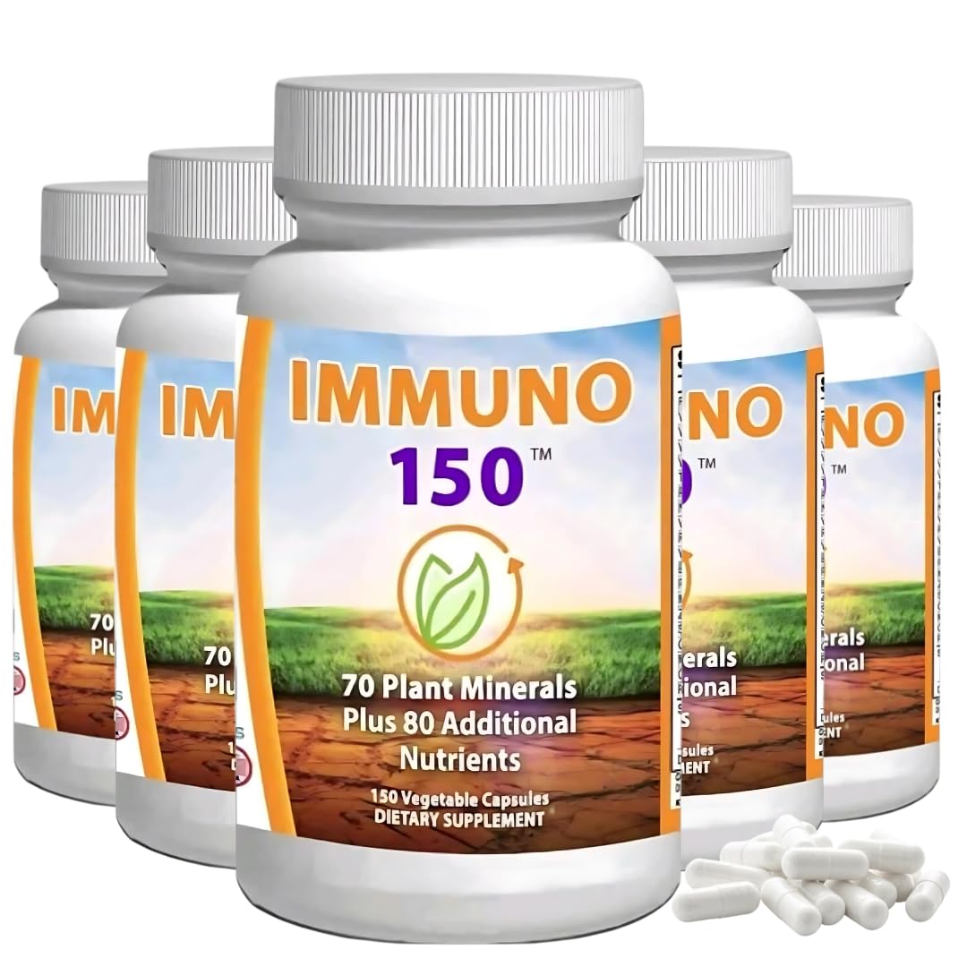 IMMUNO 150 Complete Multi-Immune Support Pills | Daily Multivitamin Supplement with Essential Nutrients for Vitality & Wellness | 750 Capsules (5 Bottles) | Boosts Immunity & Energy for Active Lifestyles
