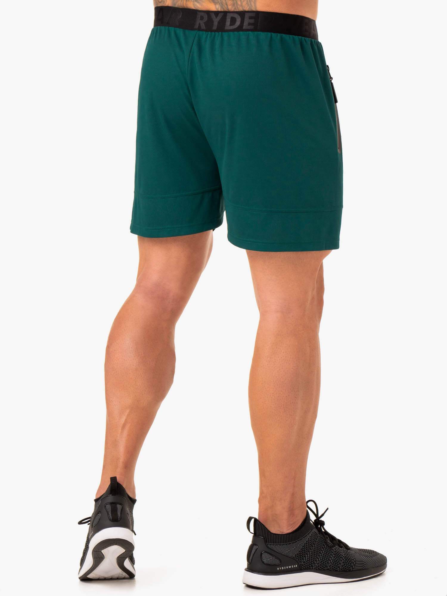 Men's Action Mesh Shorts - Emerald Green Quick-Dry Athletic Shorts for Running, Gym & Outdoor Sports | Lightweight & Breathable Workout Shorts