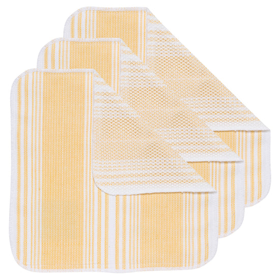Now Designs Scrub It Dishcloths - Set of 3 Absorbent Lemon Printed Kitchen Towels for Washing Dishes, Cleaning Countertops & Household Chores