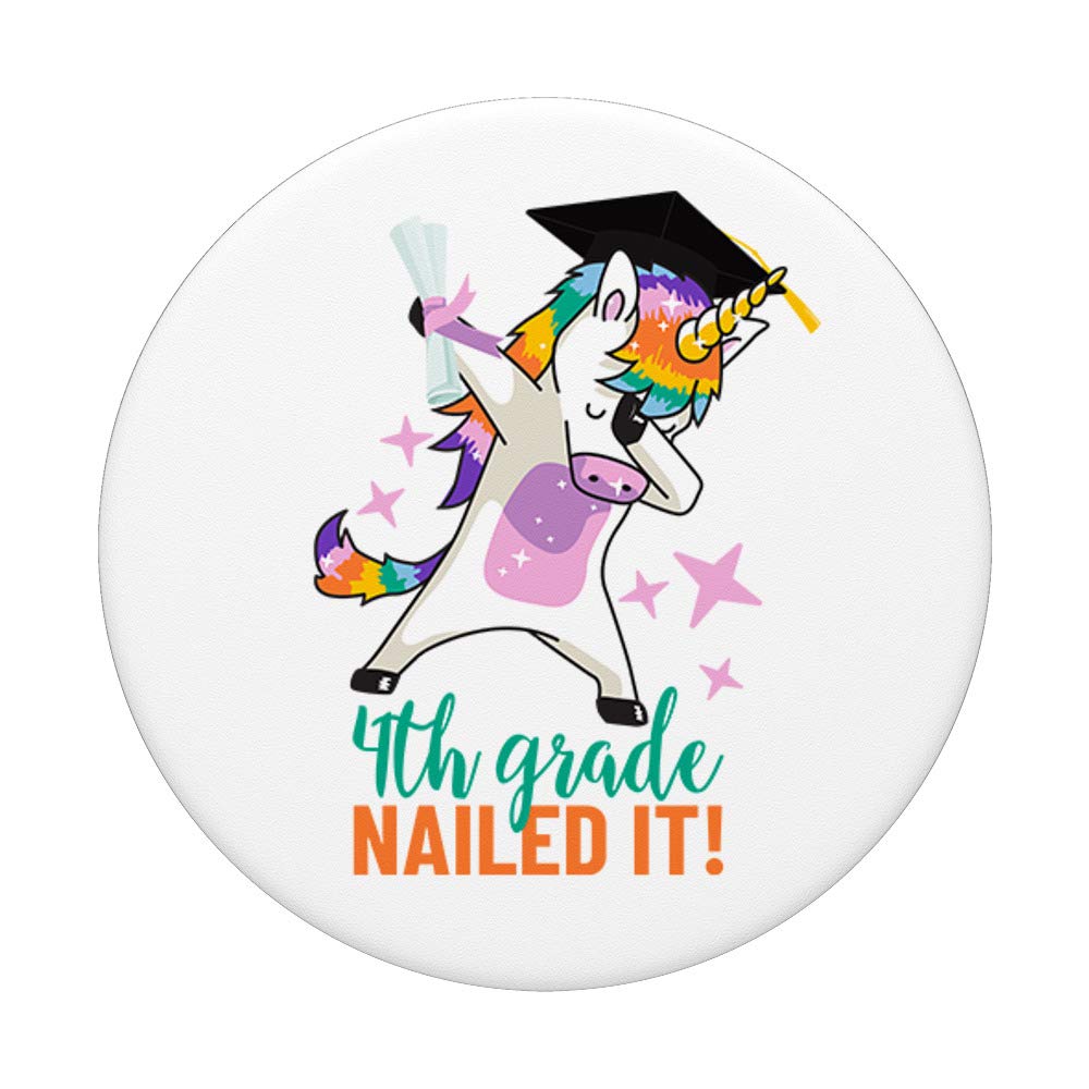 4th Grade Graduation Unicorn PopSockets PopGrip - Swappable Phone & Tablet Grip for Girls | Perfect Graduation Gift for Elementary School Students, Birthday Party Favors & Back-to-School Accessories