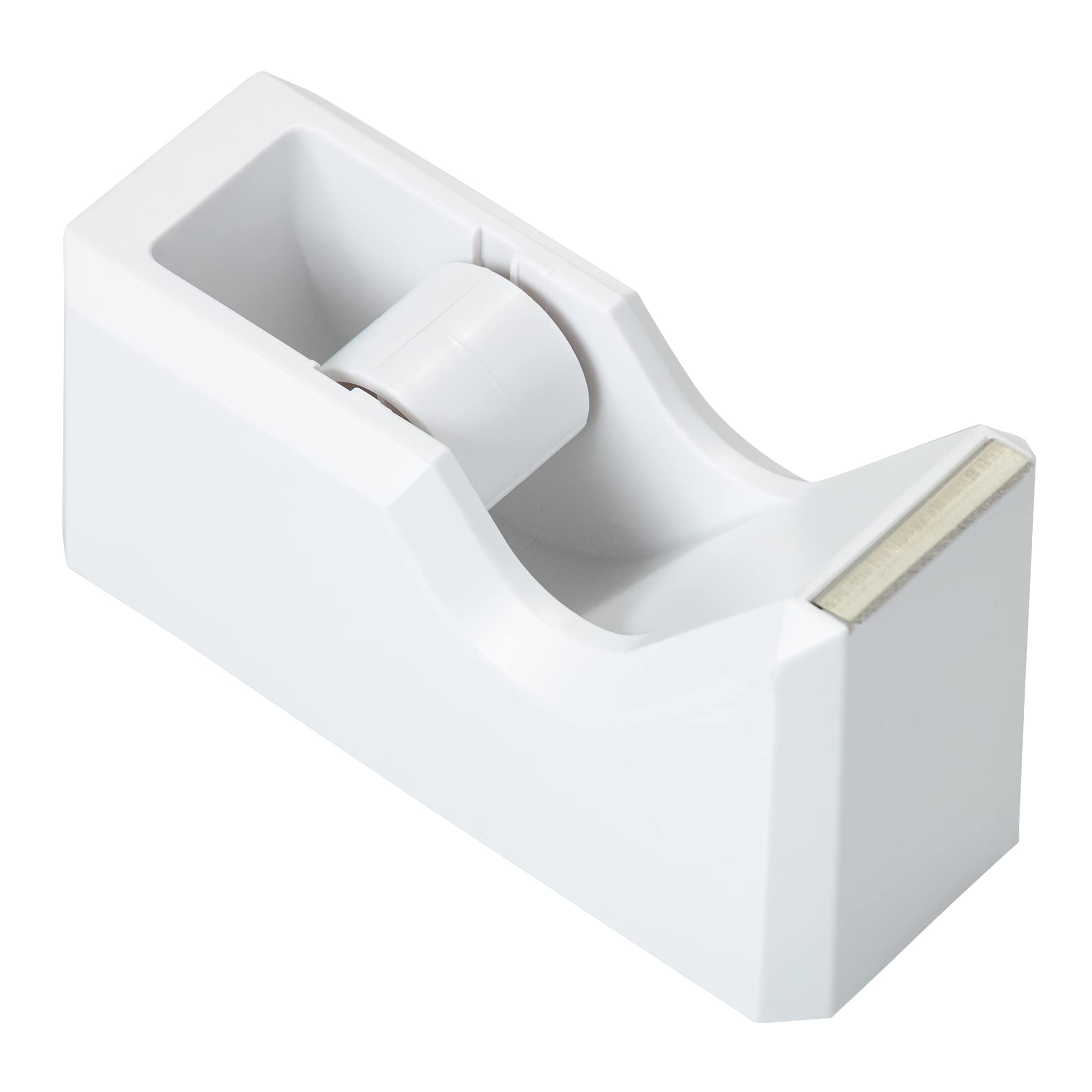 Colorful White Desk Tape Dispenser for Office & School Use - JAM PAPER Single Tape Holder for Crafting, Wrapping & Organization