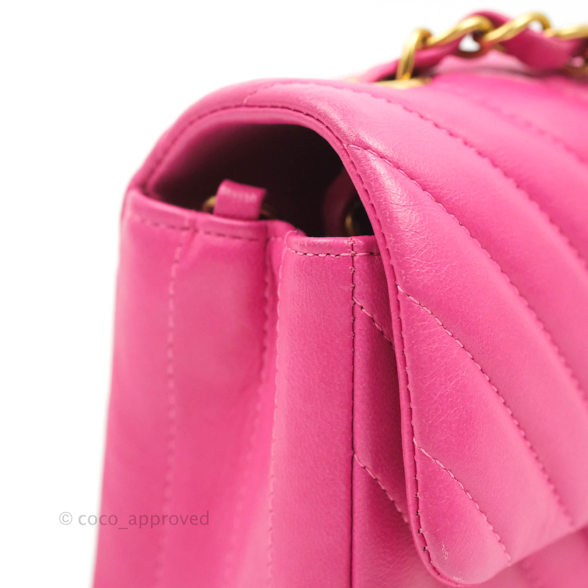 Chanel Chevron Mini Rectangular Flap Bag in Pink Lambskin Leather with Gold Hardware - Perfect for Evening Events & Luxury Fashion Accessories