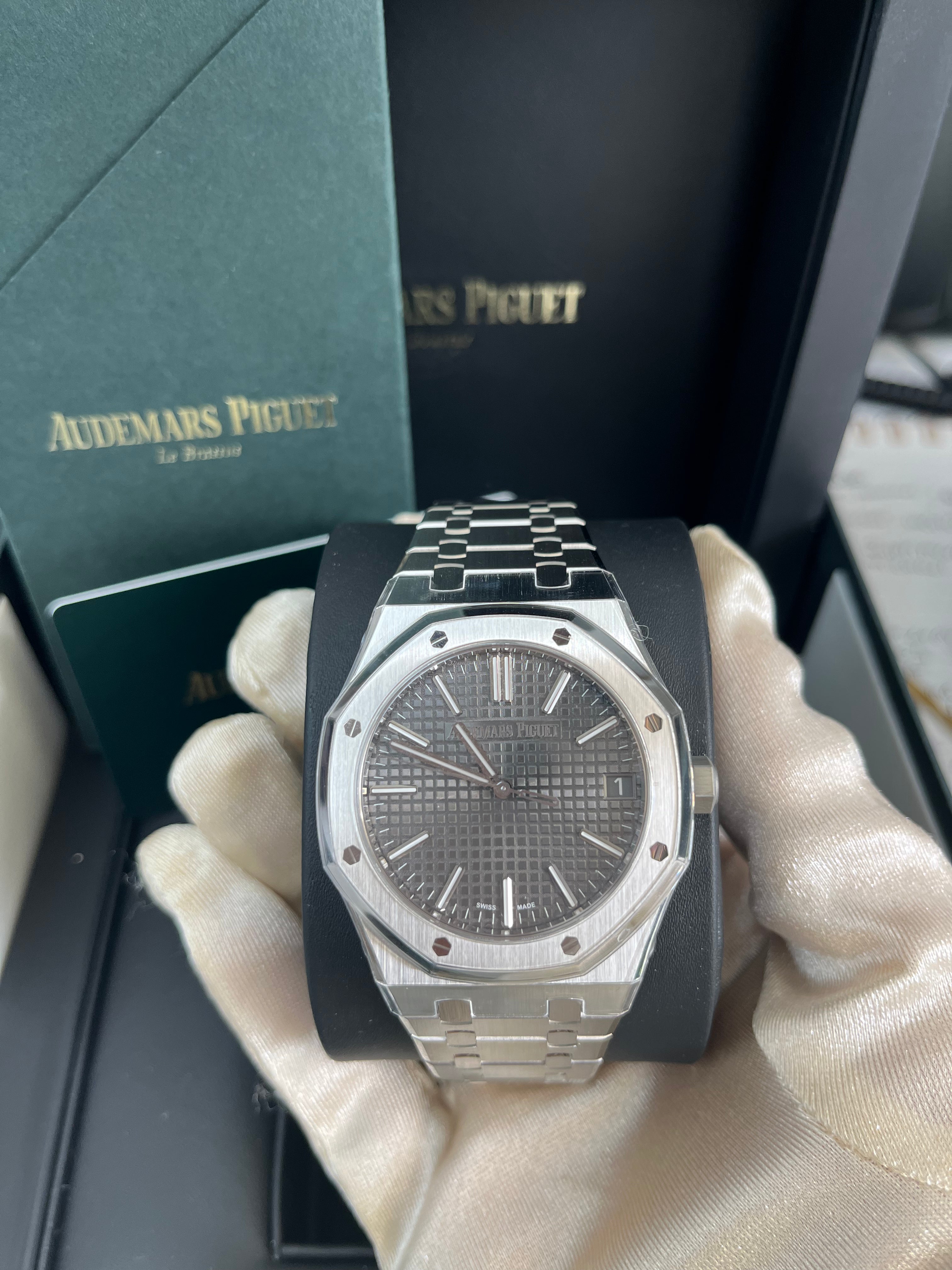 Audemars Piguet Royal Oak Selfwinding 50th Anniversary Watch - 15510ST.OO.1320ST.05 - Luxury Grey Dial Stainless Steel Men's Timepiece for Business & Formal Occasions