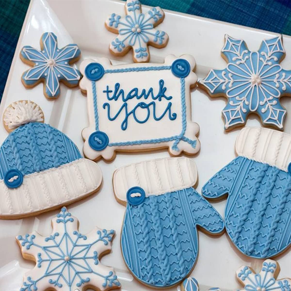 Snowflake Cookie Cutter Set - 6-Piece Stainless Steel Winter Wonderland Christmas Cookie Cutters with Hat, Mitten, Tree & Number 1 Shapes - Perfect for Holiday Baking, Birthday Cookies, Fondant & Dough Decorations - Great for Christmas Parties, 1st Birthday Cakes & Photo Plaques