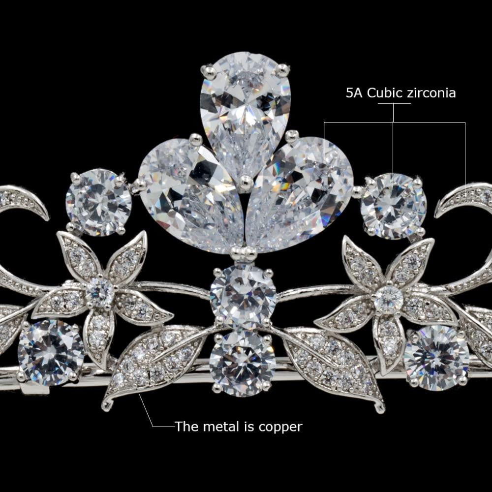Royal Wedding Tiara Crown - Cubic Zirconia Bridal Diadem Headpiece HG0063 | Perfect for Brides, Prom, Pageants & Special Occasions
