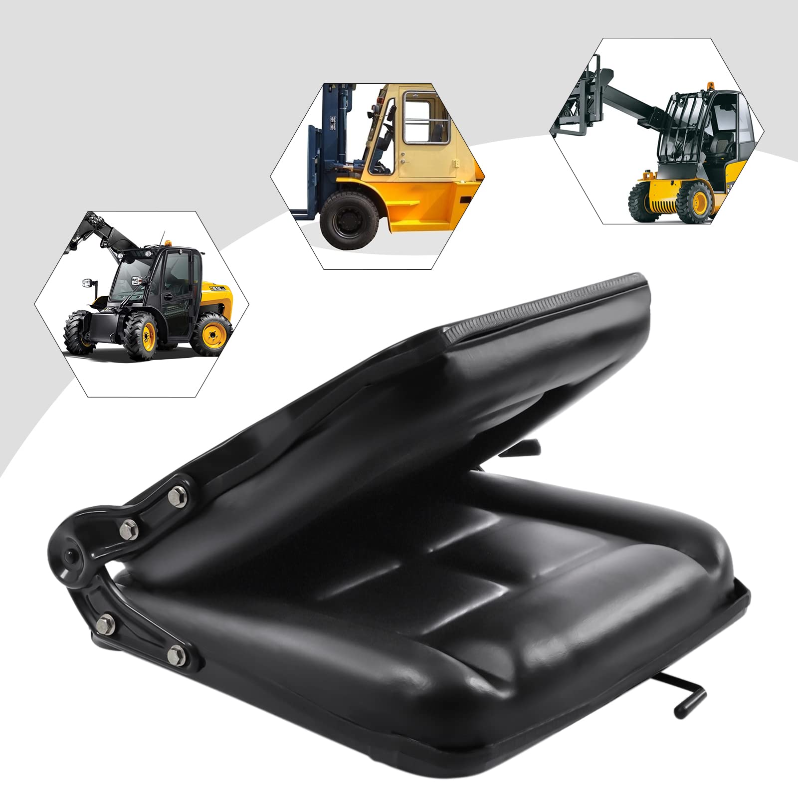 Universal Forklift Seat - Heavy Duty Suspension Tractor Seat Replacement with Adjustable Backrest (35°-175°) - Perfect for Forklifts, Tractors, Lawn Mowers & Industrial Equipment