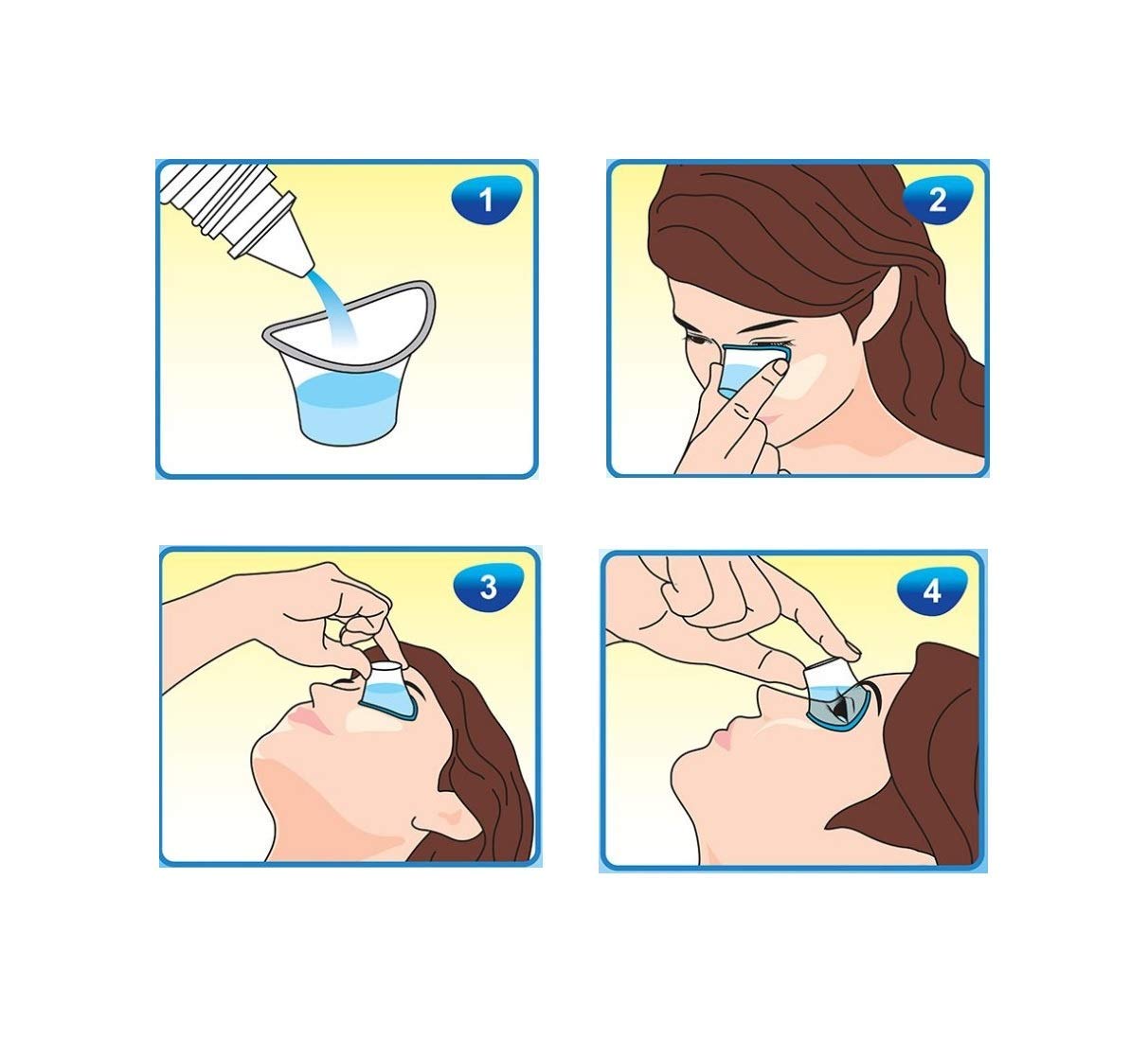 Premium Transparent Eye Wash Cup with Free Eye Exercise Guide - Pack of 2 for Eye Care & Relief | Perfect for Contact Lens Wearers & Allergy Sufferers