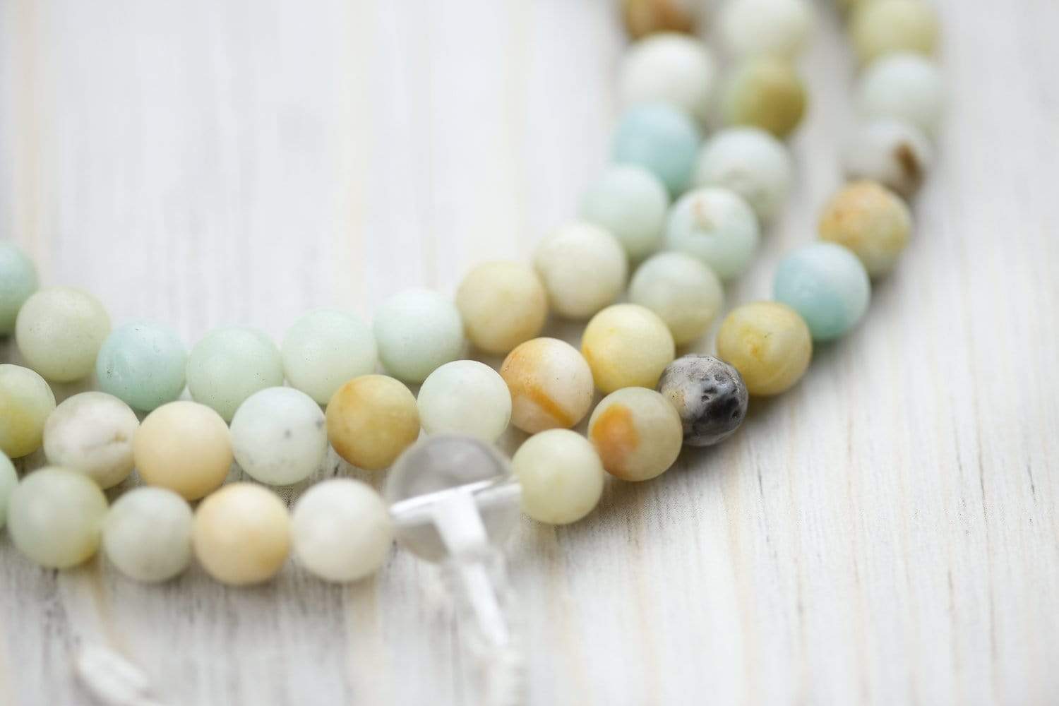Amazonite Tranquility Mala Beads - 108 Healing Gemstone Meditation Bracelet for Stress Relief & Spiritual Balance | Yoga, Mindfulness & Prayer Accessory