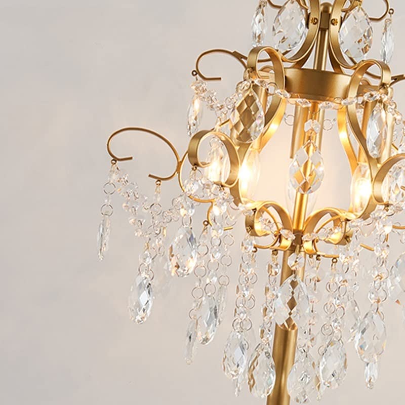 Luxury Crystal Table Lamp - Gold Bedside Desk Lamp with Dimmable Light for Bedroom, Living Room, Dining Room, Study & Home Decor | Perfect for Reading, Working & Creating Ambiance