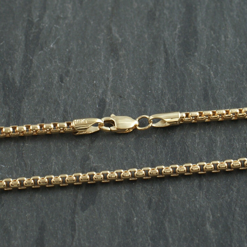 10K Solid Gold Box Chain Necklace 2.5mm Width - Dainty & Durable Jewelry for Women, Perfect for Layering, Gift Giving & Everyday Wear