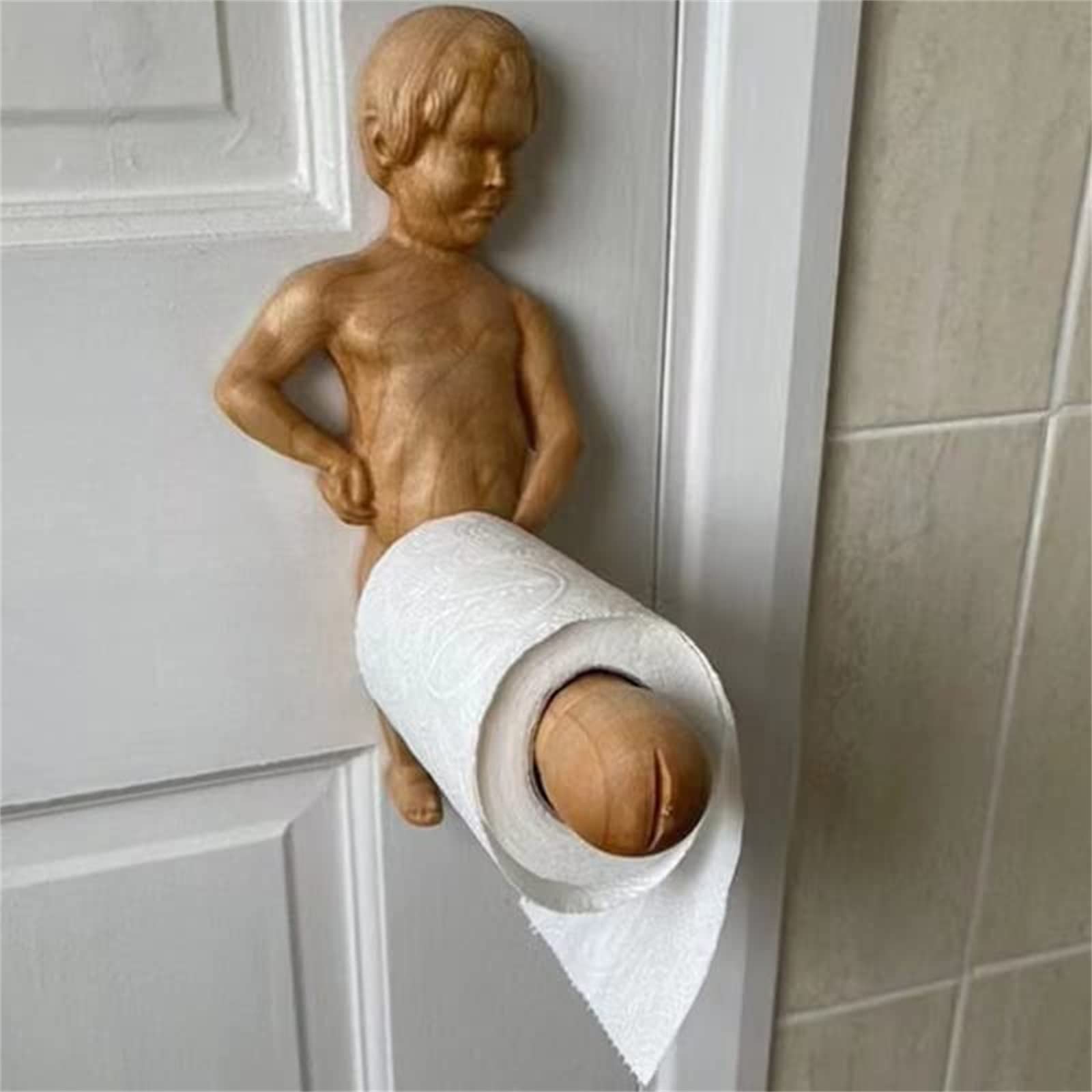 Xiibuum Funny Toilet Paper Holder - Wall Mount Bathroom Tissue Roll Dispenser with Unique Man Body Design - Perfect for Home, Office & RV Bathroom Decor