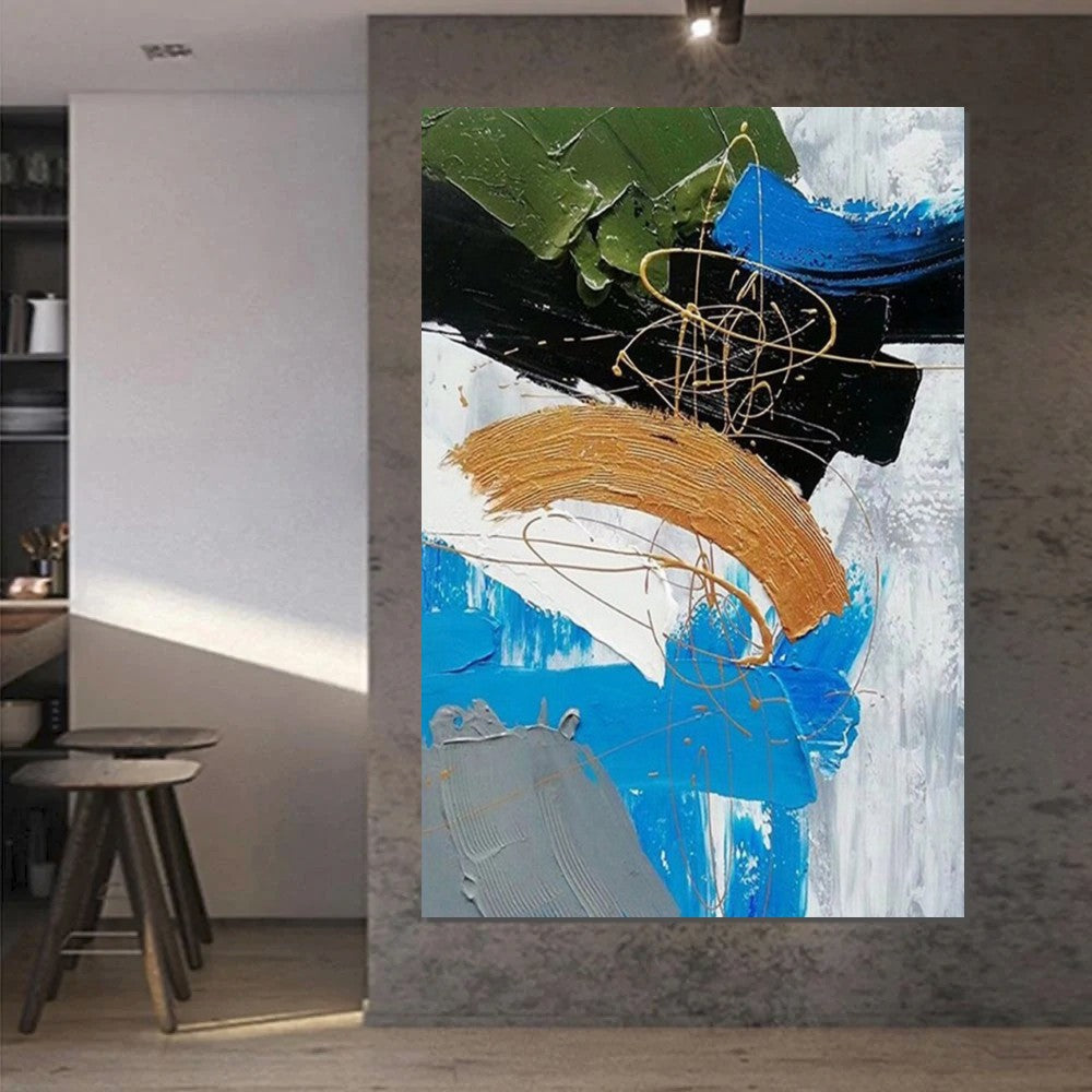 Large Acrylic Canvas Paintings - Modern Abstract Wall Art for Living Room | Impasto Technique | Home & Office Decor | Perfect for Contemporary Interior Design
