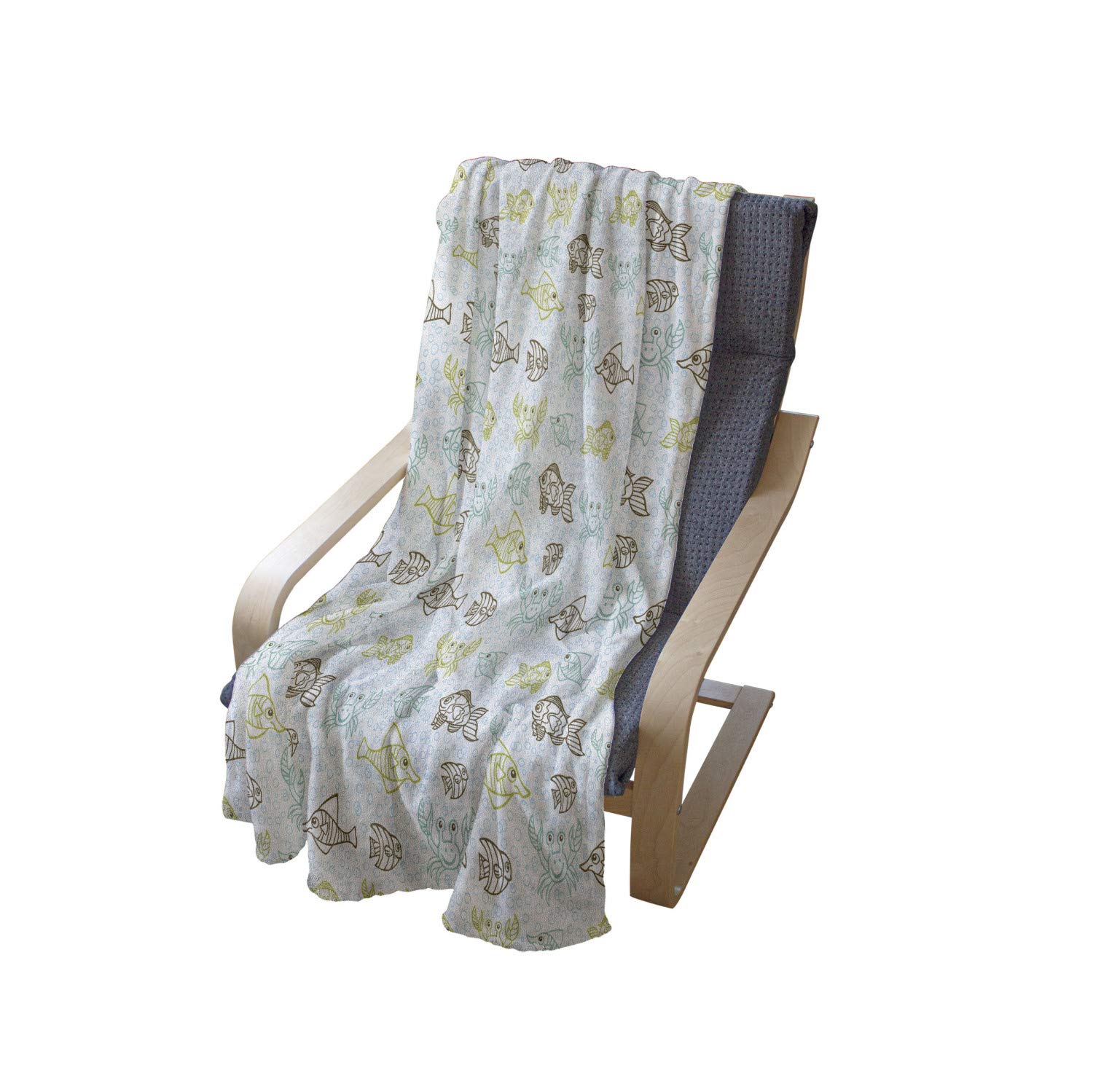 Ambesonne Fishes Fleece Throw Blanket - 70