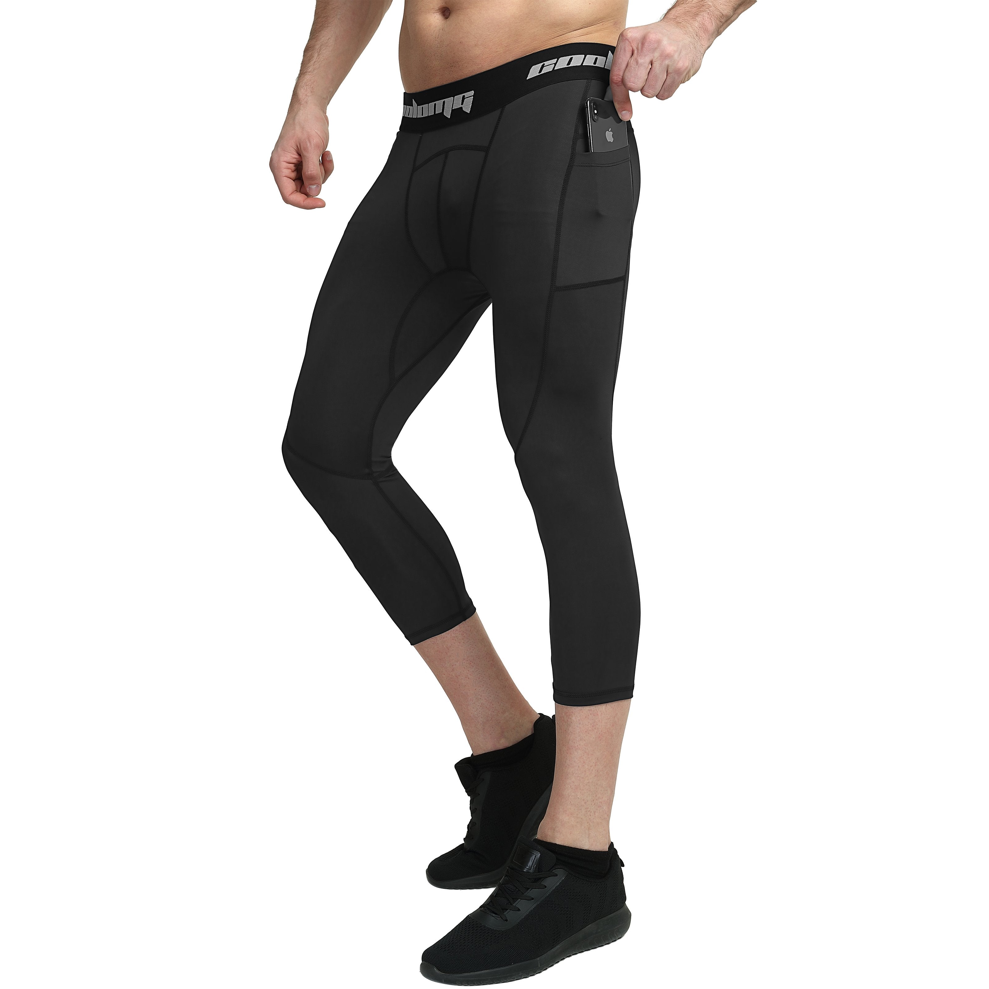 Women's High Waist Capri Leggings with Side Pockets - Black SP513 | Perfect for Yoga, Running & Casual Wear