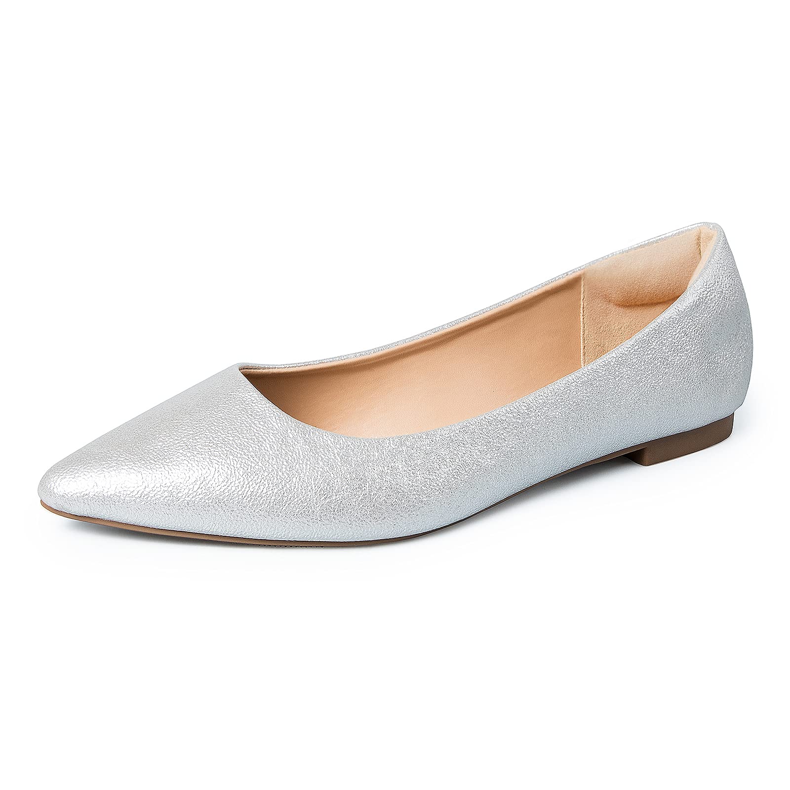 Mysoft Women's Pointed Toe Ballet Flats - Comfortable Wedding Shoes with Heel Support for Brides, Bridesmaids & Formal Occasions