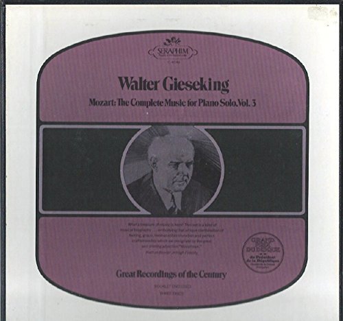 Walter Gieseking: Mozart The Complete Piano Solo Music, Vol. 3 (3LP Vinyl Record) – Perfect for Classical Music Collectors & Relaxing Evenings