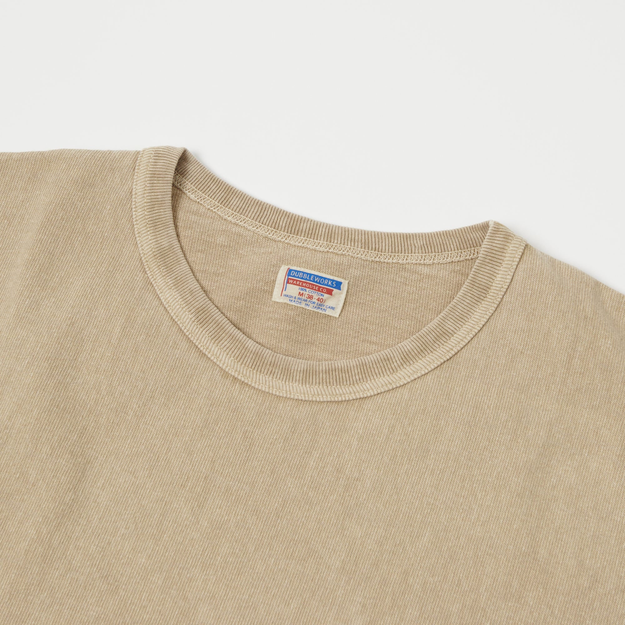 Dubbleworks Heavyweight Cotton Pigment Dyed Pocket T-Shirt for Men - Beige | Casual Wear, Street Style & Everyday Comfort