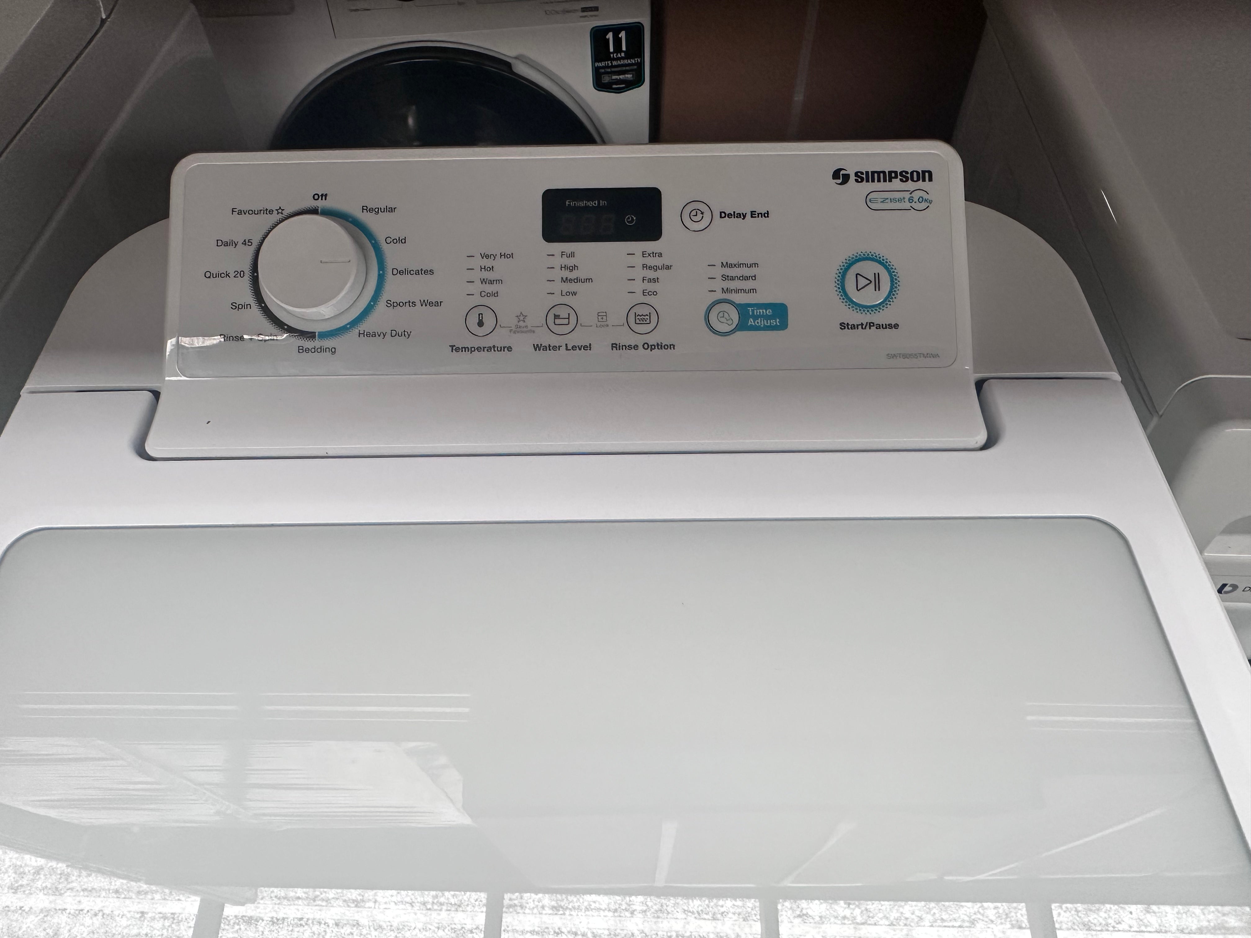Refurbished Simpson 6kg Top Load Washing Machine - Energy Efficient Laundry Solution for Apartments & Small Homes