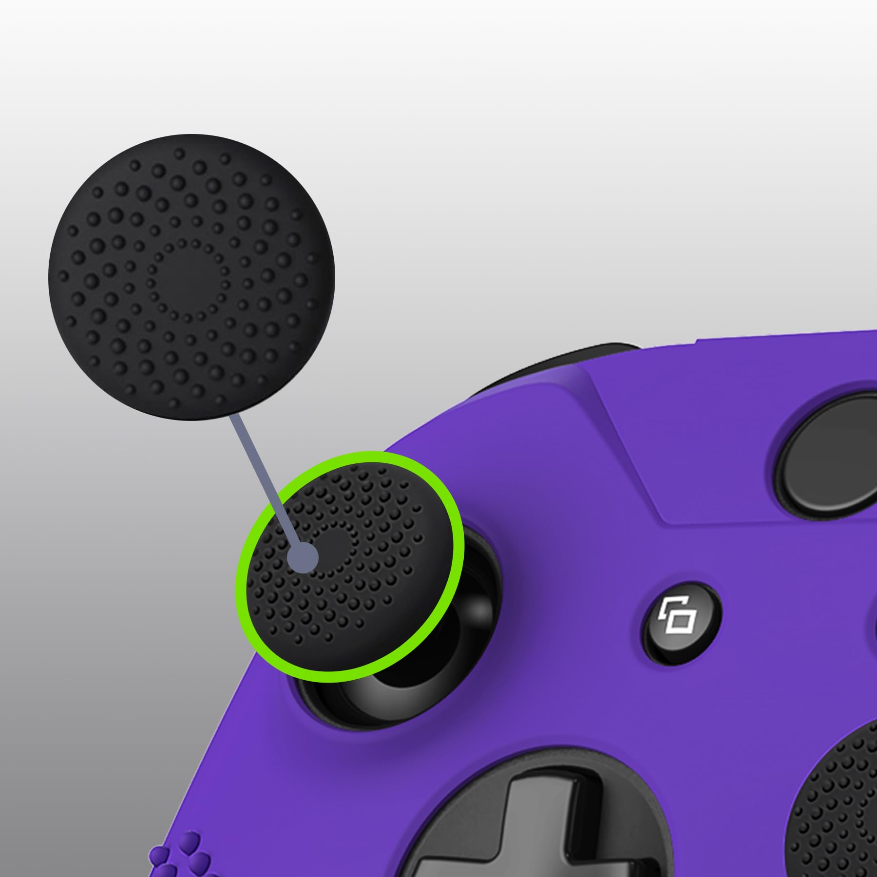 eXtremeRate PlayVital Soft Anti-Slip Purple Silicone Cover & Black Thumb Grips for Xbox One X/S Controller - Protective Skin Case (Controller Not Included) - Perfect for Gaming, Travel Protection and Enhanced Grip During Long Play Sessions