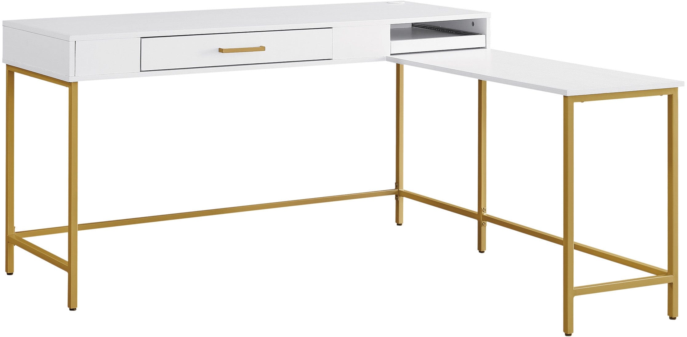 Office Star Modern Life Desk [MDRLD] - Ergonomic Home Office Desk for Remote Work & Study, Compact Writing Desk with Storage Shelf, Perfect for Small Spaces & Apartments