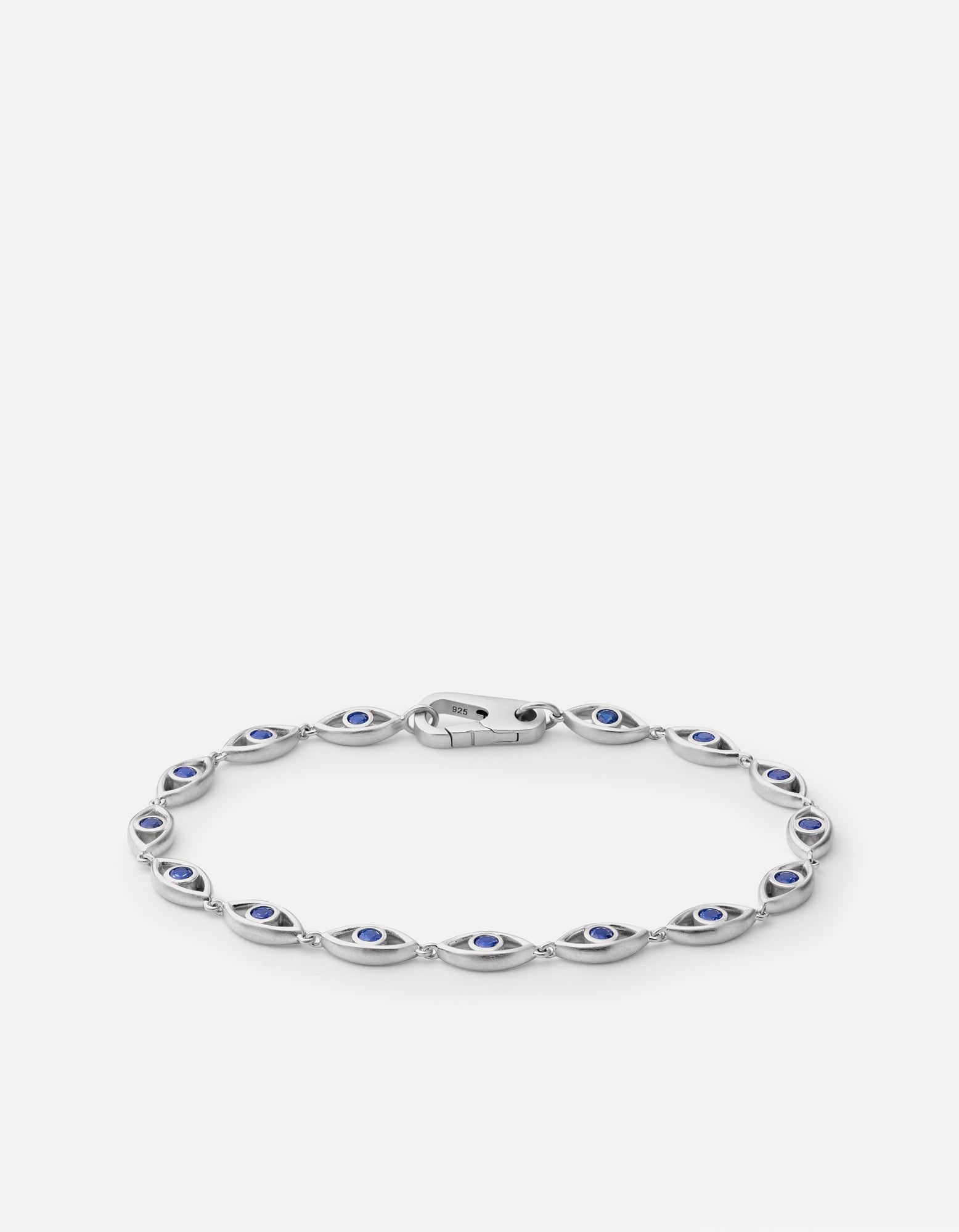 Evil Eye Protection Bracelet - Genuine Sterling Silver & Natural Spinels - Handmade Spiritual Jewelry for Good Luck & Positive Energy - Perfect for Gifts, Meditation & Everyday Wear