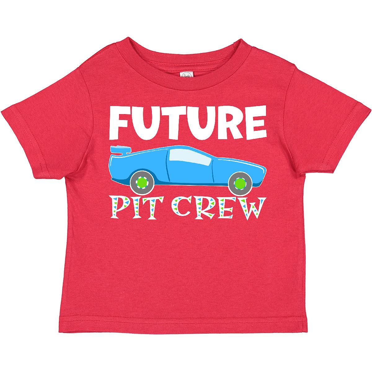 Inktastic Future Pit Crew Blue Race Car Toddler T-Shirt - Cute Baby Boy Outfit for Racing Fans, Birthday & Car Theme Parties