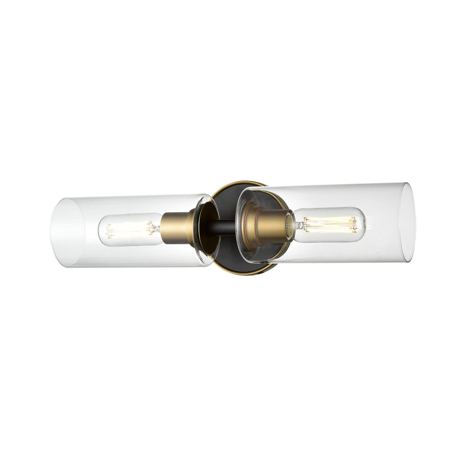 DVP24722BR GRCL Two Light Vanity Light Fixture - Barker Brass & Graphite Finish - Perfect for Bathroom, Bedroom, or Dressing Room Makeup Mirror Lighting