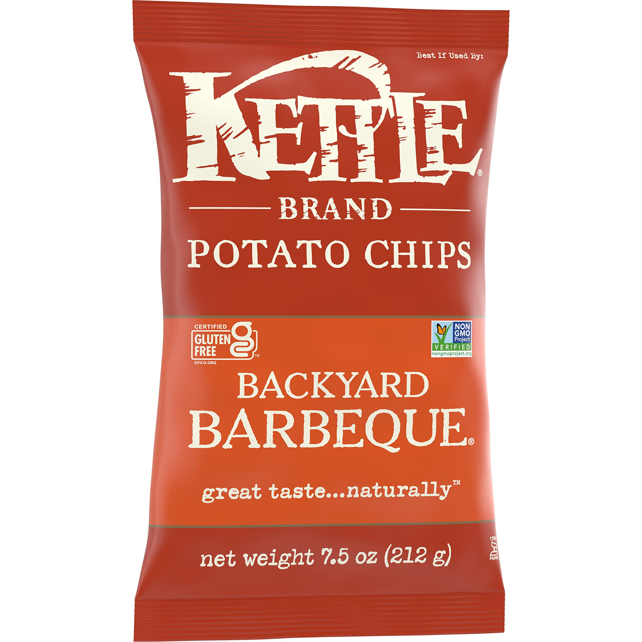Kettle Brand Backyard Barbeque Kettle Potato Chips - 7.5 Oz Bag | Crunchy BBQ Flavored Snacks for Picnics, Parties & Game Day Snacking