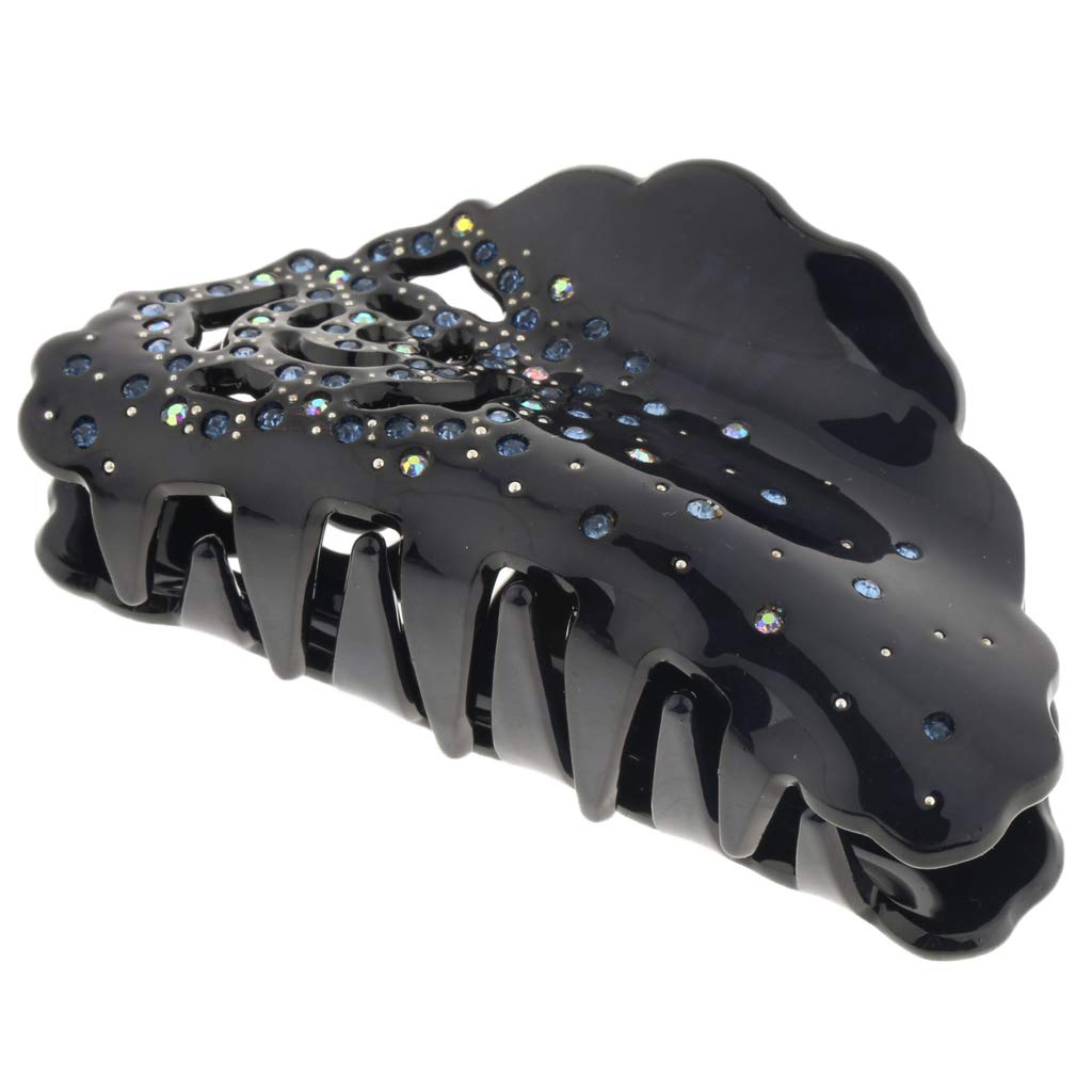 Aswadh Rhinestone Hair Claw Clip for Women - Sparkling Blue Hair Clamp Grip for Ponytails, Updos & Styling - Perfect for Parties, Weddings & Everyday Wear