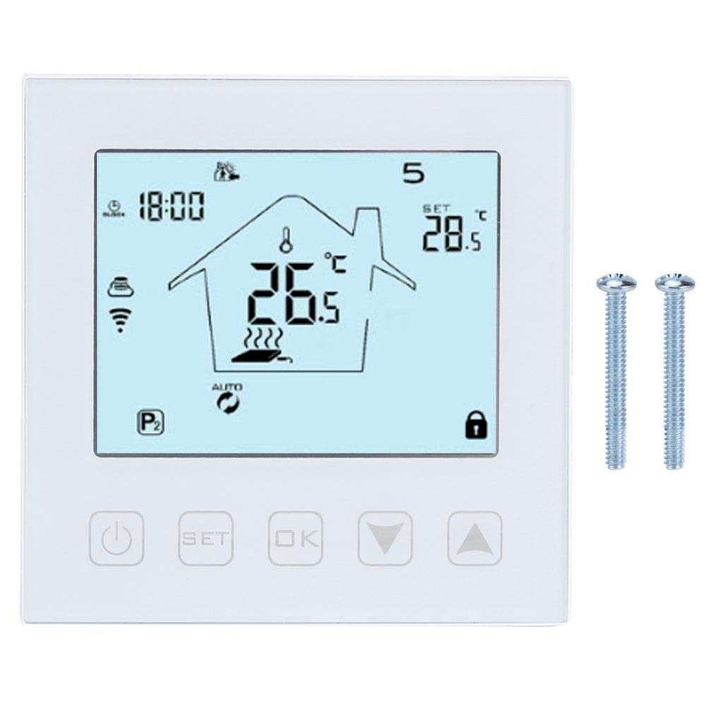 Wear-Resistant Easy Install Electric Heating Thermostat with LCD Screen - Smart Home Thermostat for Floor Heating & Plumbing Systems | Perfect for Energy-Efficient Home Heating & Temperature Control