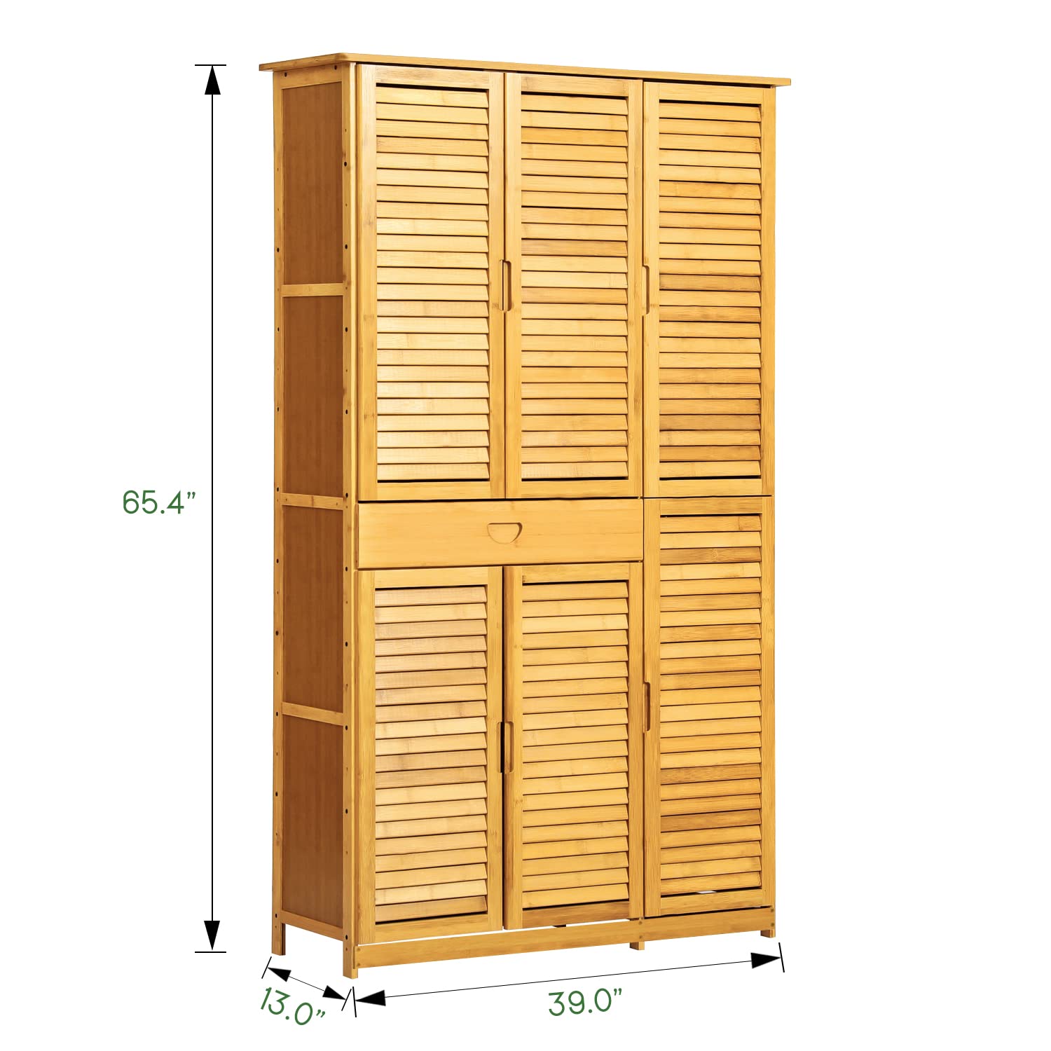 MoNiBloom Large Shoe Storage Cabinet Organizer with Shutter Doors & Drawer - Holds 40+ Pairs of Shoes for Entryway, Hallway, Bedroom & Living Room - Natural Wooden Shoe Rack for Home Organization & Space Saving