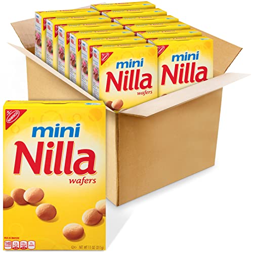 Nilla Wafers Mini Vanilla Wafer Cookies - 12 Pack (11 oz Each) | Perfect for Snacking, Baking & Party Desserts