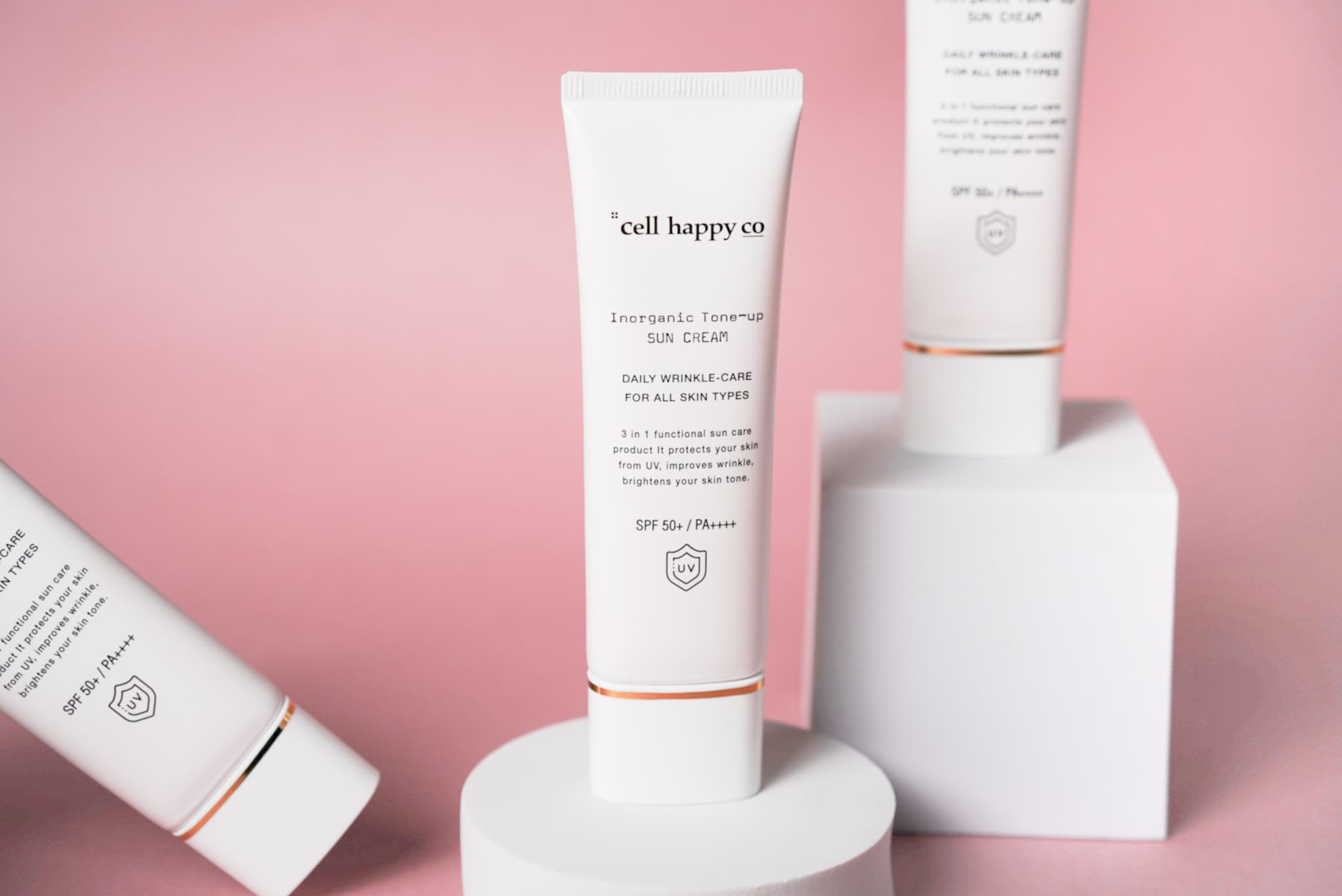Cellhappyco Inorganic Self-Driving Tone Up Sun Cream SPF 50+ PA+++ 50g - Brightening & UV Protection for Daily Use, Outdoor Activities & Makeup Base