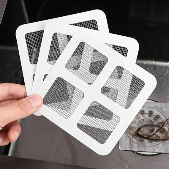 Wazdorf Disposable Shower Drain Cover Hair Catcher - 20 Pack Mesh Stickers for Bathroom, Laundry, Bathtub & Kitchen Sink Strainer - Prevents Clogs & Keeps Drains Clean - Perfect for Homes, Apartments & Hotels