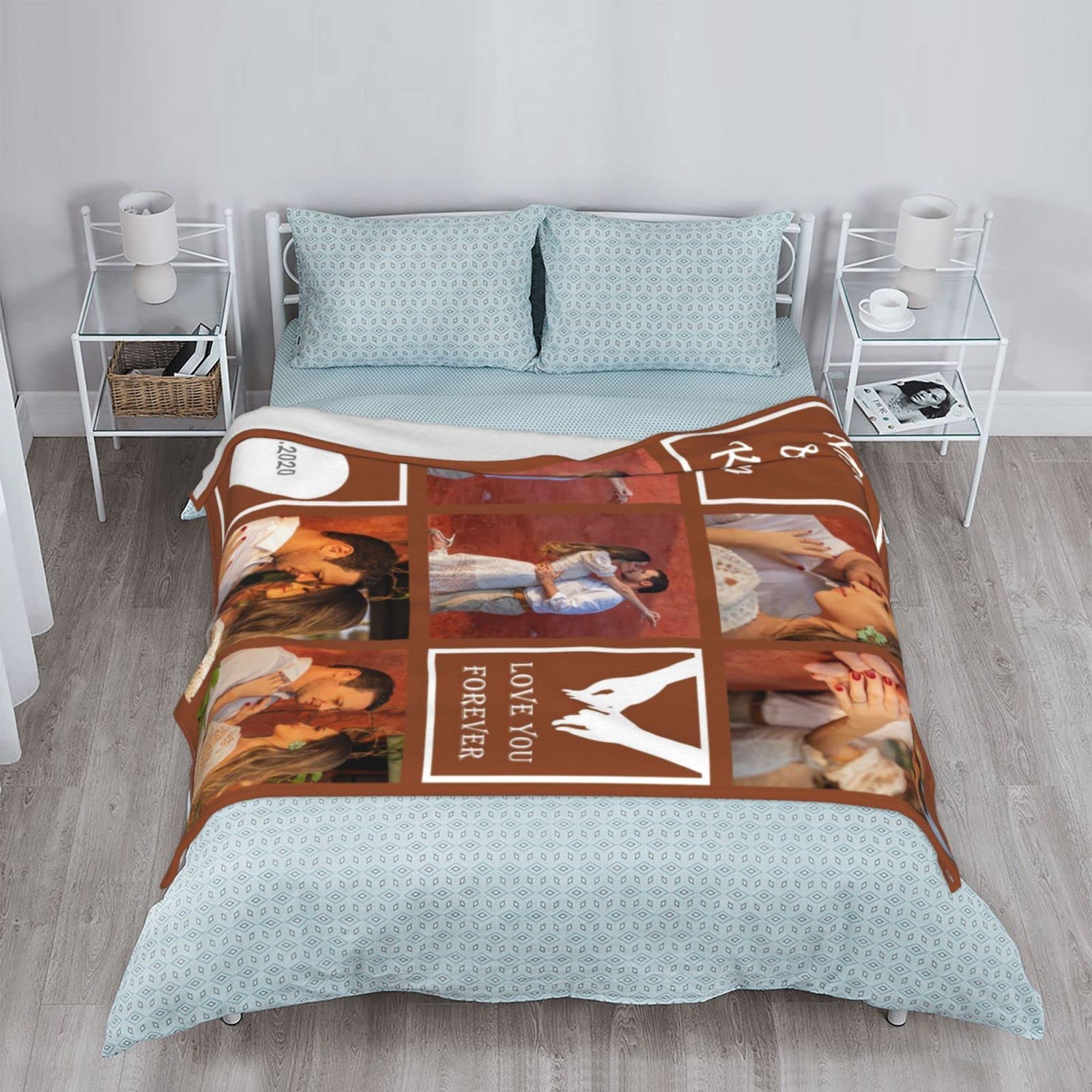 Personalized Couple Blankets - Custom Anniversary & Valentine's Day Gifts for Boyfriend - Romantic Birthday & Long Distance Relationship Presents for Him - Perfect for Cuddling, Home Decor, and Thoughtful Surprises