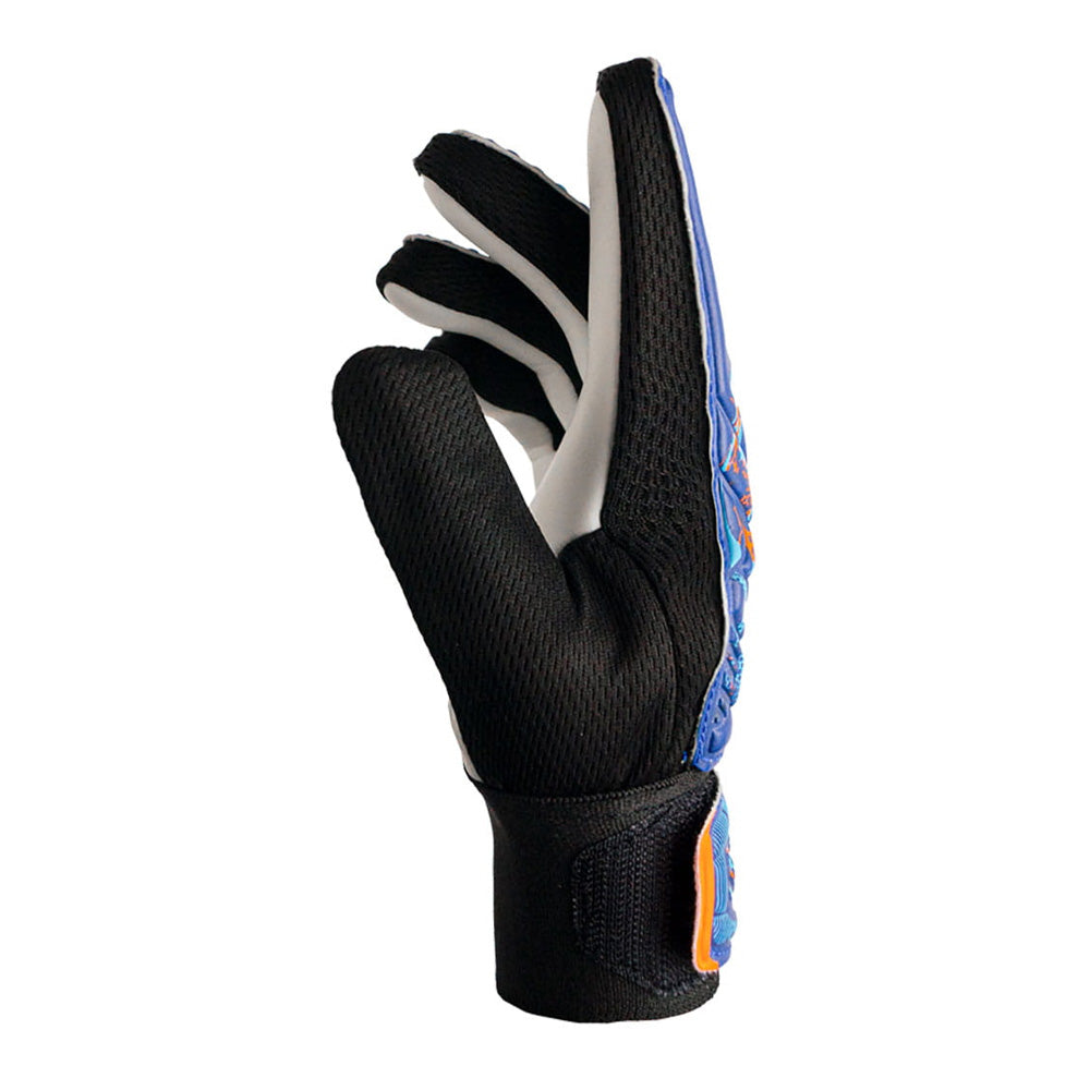 Reusch Attrakt Starter Solid Goalkeeper Glove - Blue/Orange - Perfect for Soccer Training & Matches