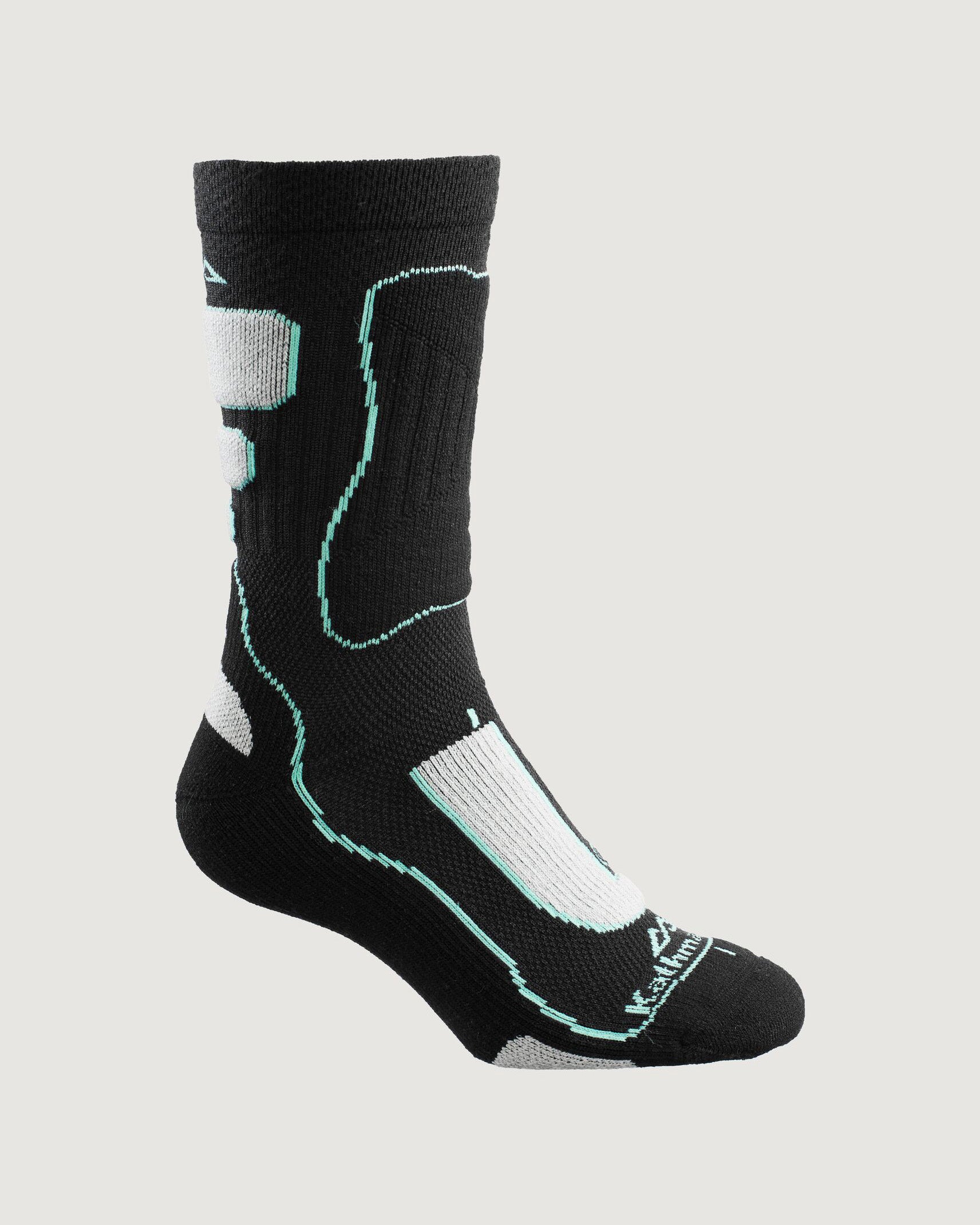 NuYarn Ergonomic Hiking Socks for Men & Women - Breathable Moisture-Wicking Cushioned Socks for Trekking & Outdoor Adventures - Granite Gray