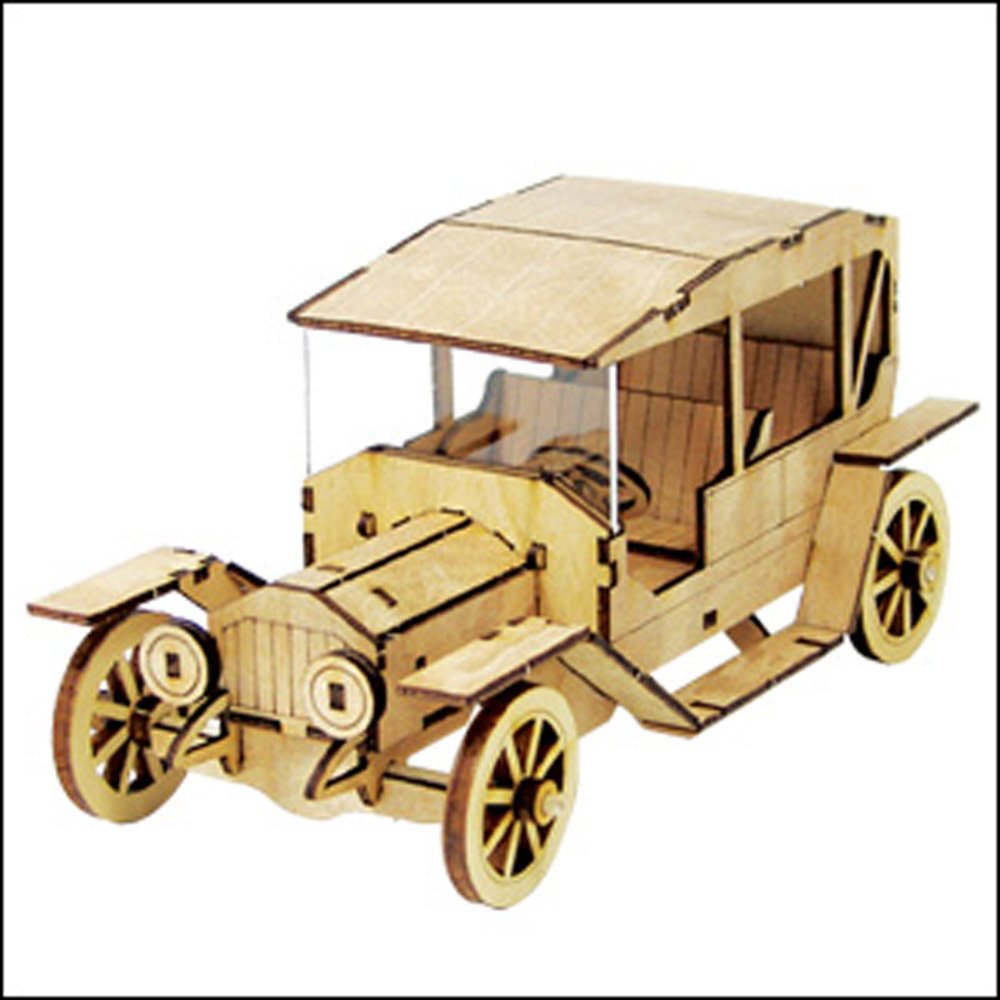 Classic Wooden Model Car Kit for Adults - DIY Desktop Decoration, Vintage Collectible, Perfect for Home Office Display & Gift Giving