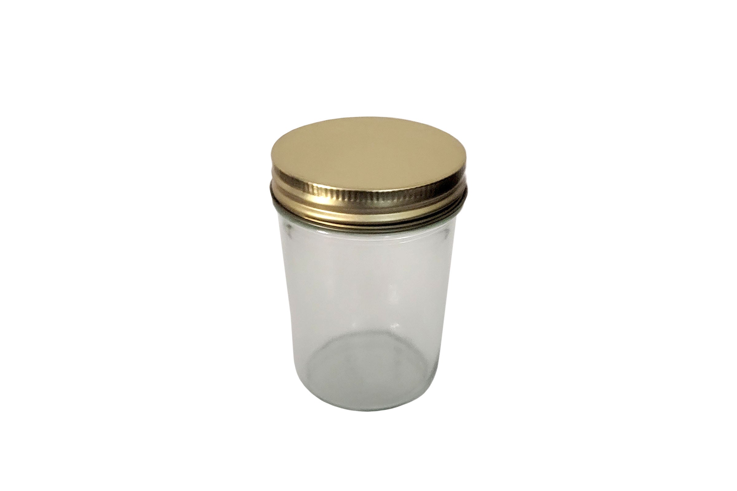 8 oz. Glass Jelly Jar with Black or Gold Metal Lid - Perfect for Homemade Jams, Candles, and DIY Crafts