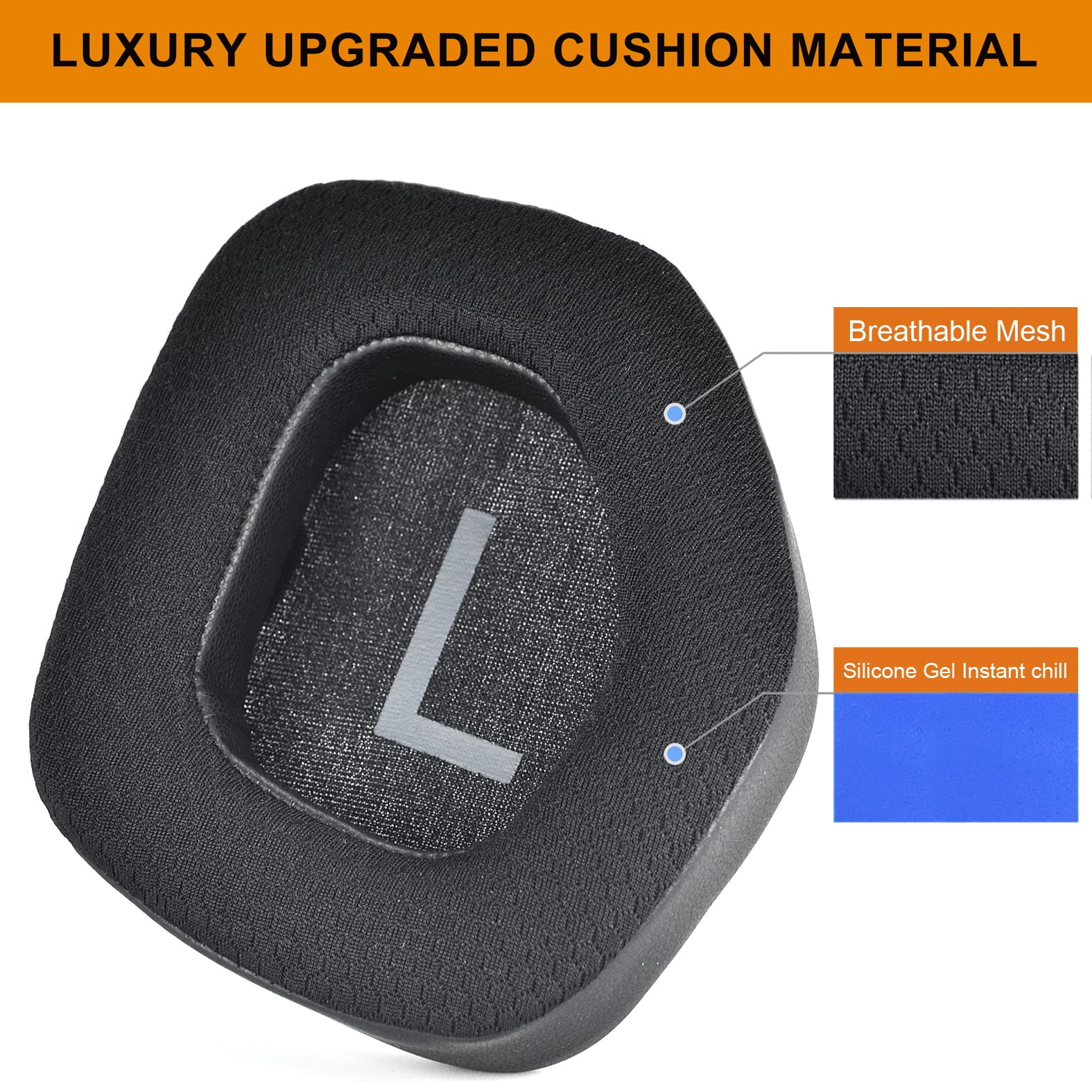 Cooling AW988 Silicone Gel Ear Pads - Replacement Earpads for Alienware AW988 Wireless Headphones with Noise Isolation | Instant Chill Comfort for Gaming, Work & Music