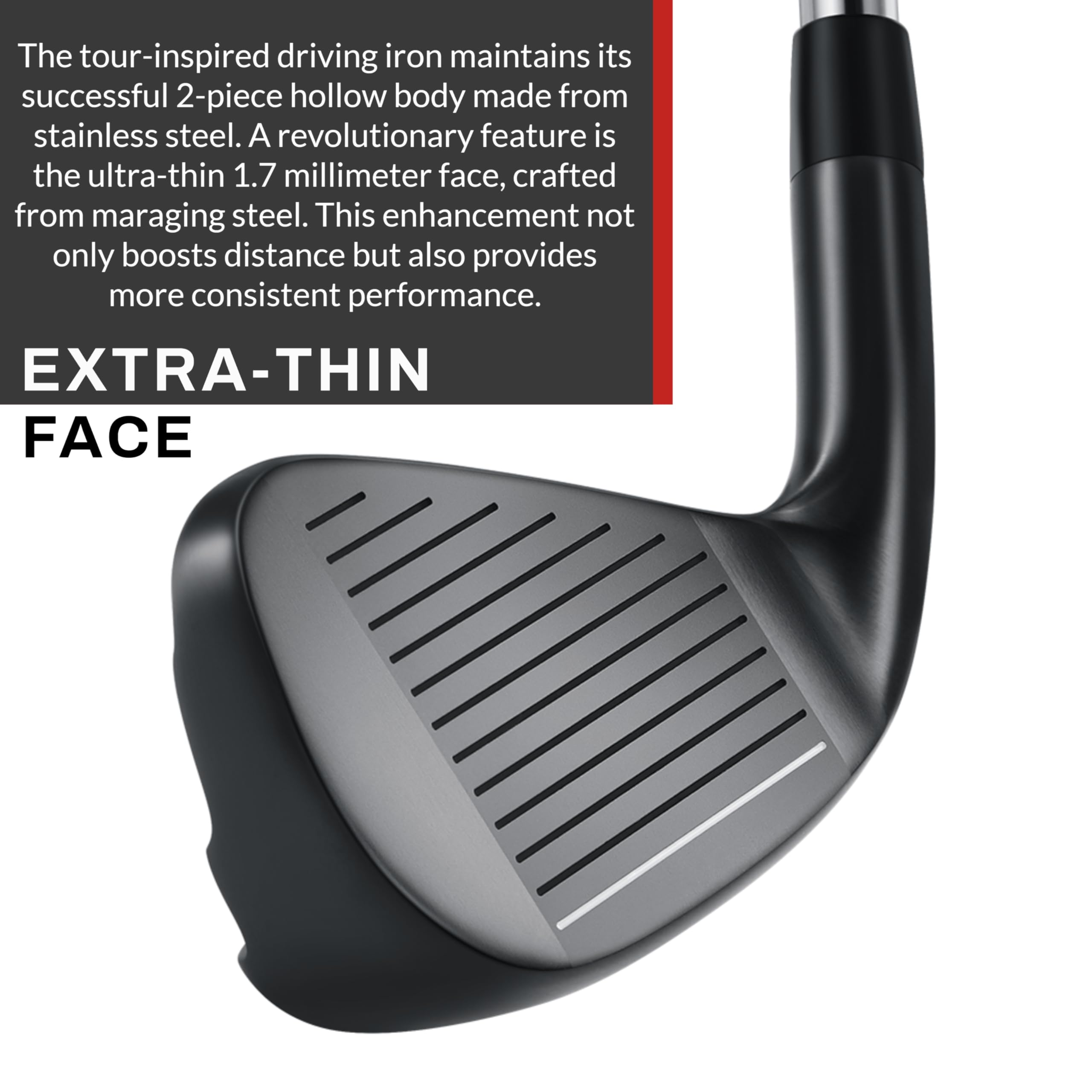 PGF Mustang Horsepower Pro Forged Utility Driving Iron - High Performance Golf Club for Precision Shots | Perfect for Fairway Play and Tough Lies