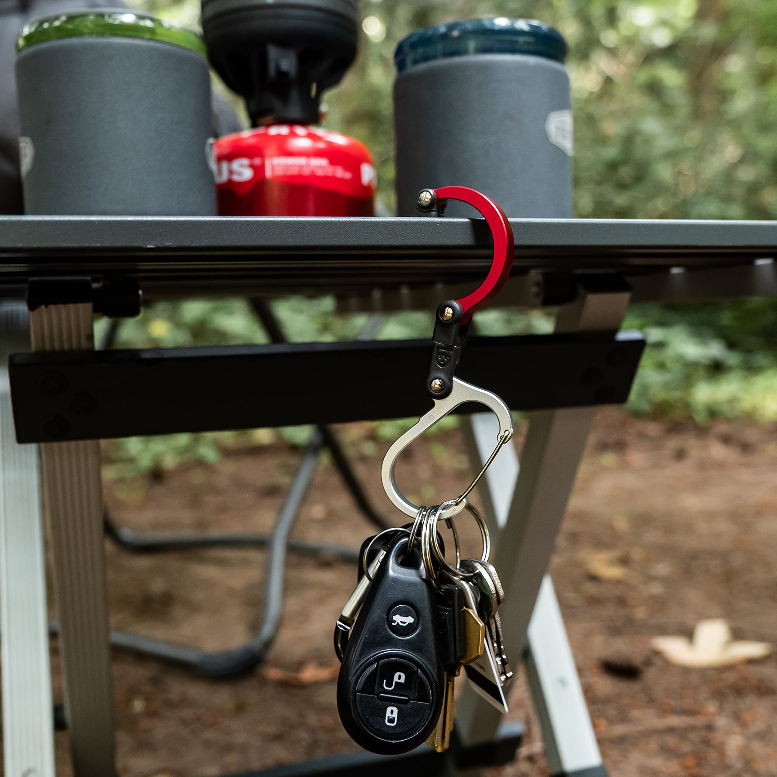 HEROCLIP Mini Carabiner Hook - Heavy Duty Clip for Travel, Luggage, Backpacks & Small Bags | Perfect for Hanging Items on Airplanes, Hotels & Outdoor Adventures