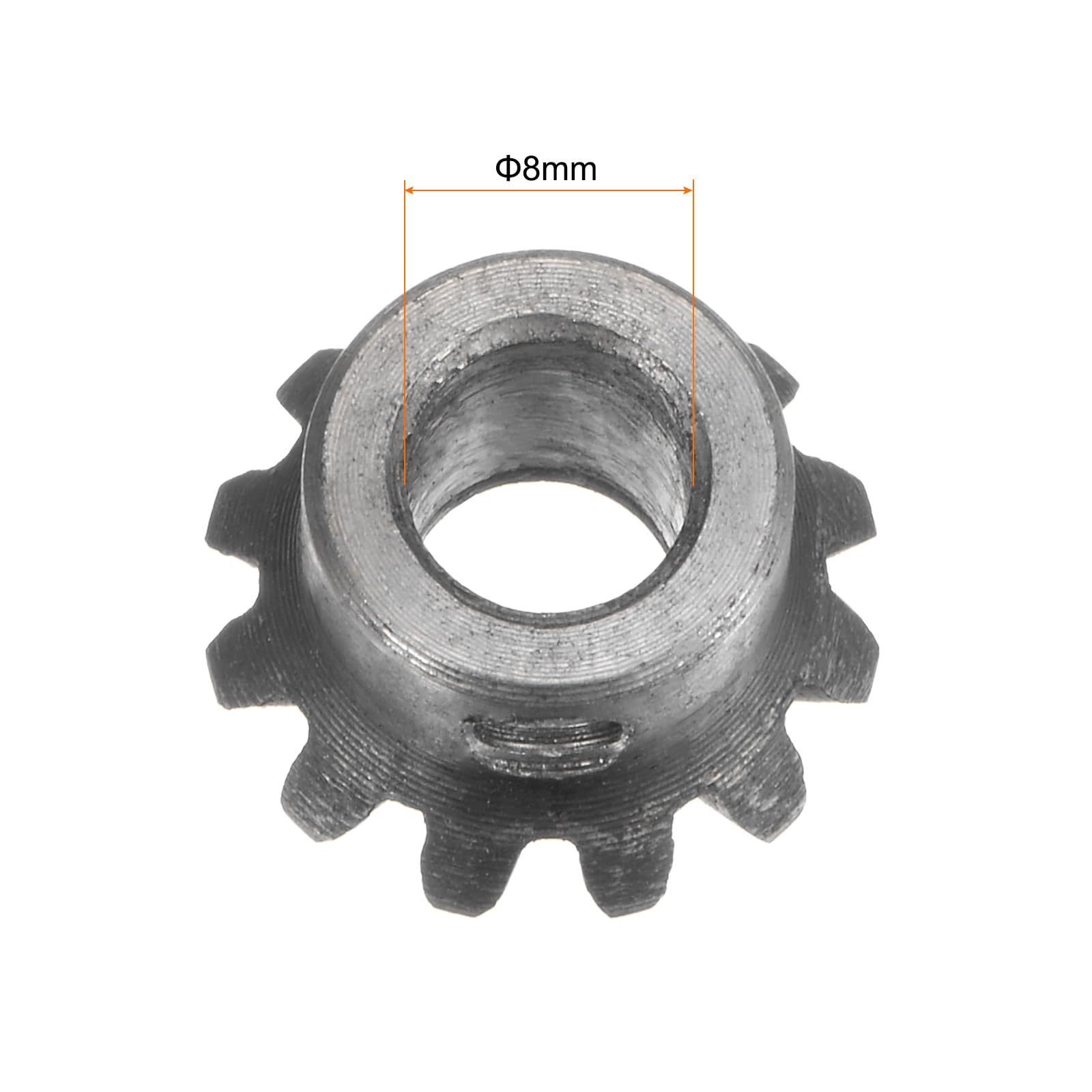 HARFINGTON 2pcs 1M 12 Teeth Bevel Gear Set - 8mm Shaft Hole, 1:1 Ratio, 90 Degree Tapered Bevel Pinion Gear - 45# Steel, 1.5 Module for Hardware Mechanical Rotation - Perfect for Robotics, CNC Machines, and DIY Projects