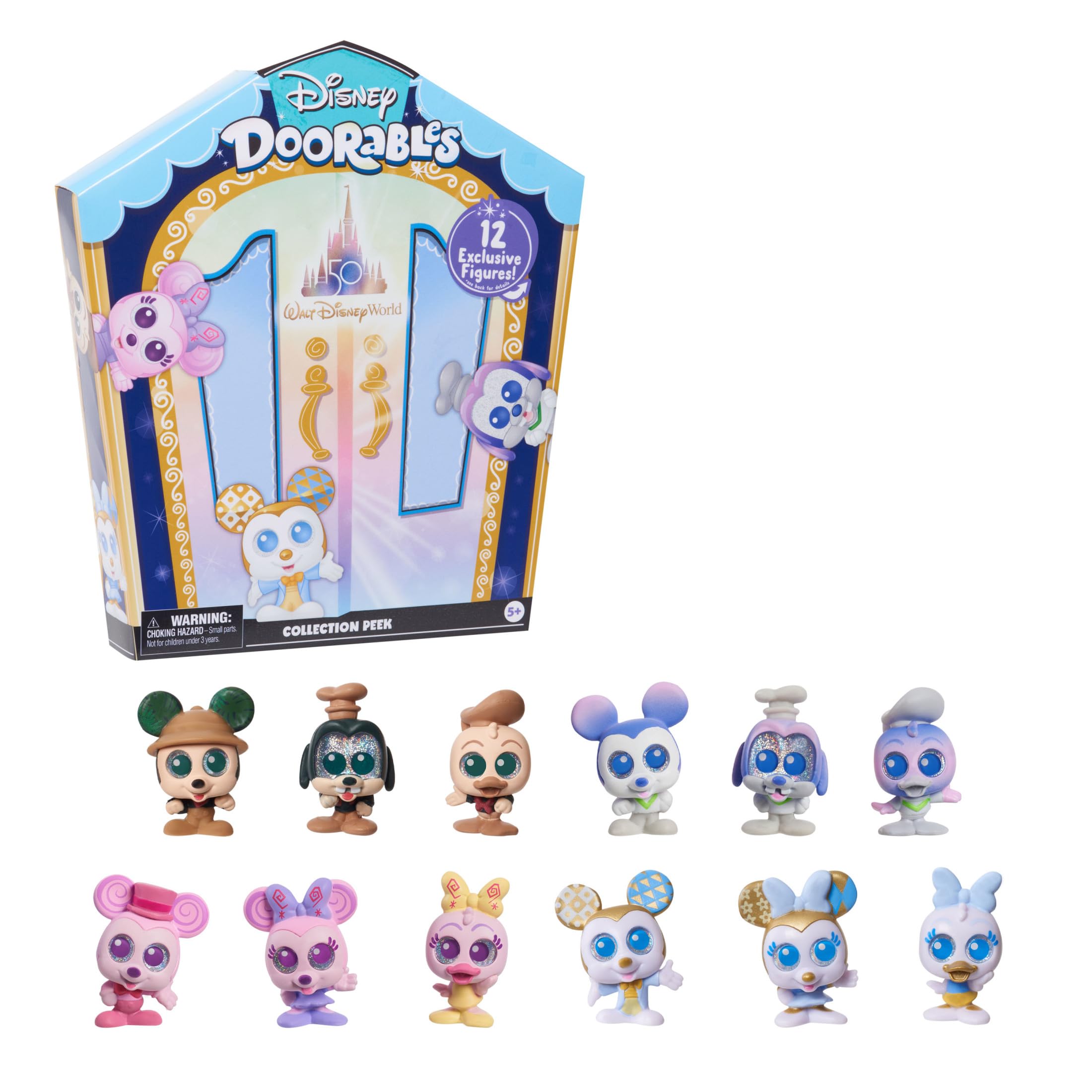 Disney Doorables Walt Disney World 50th Anniversary Collection - Mini Blind Bag Collectible Figures for Kids Ages 5+ | Amazon Exclusive by Just Play | Perfect for Birthday Gifts, Party Favors & Disney Collectors