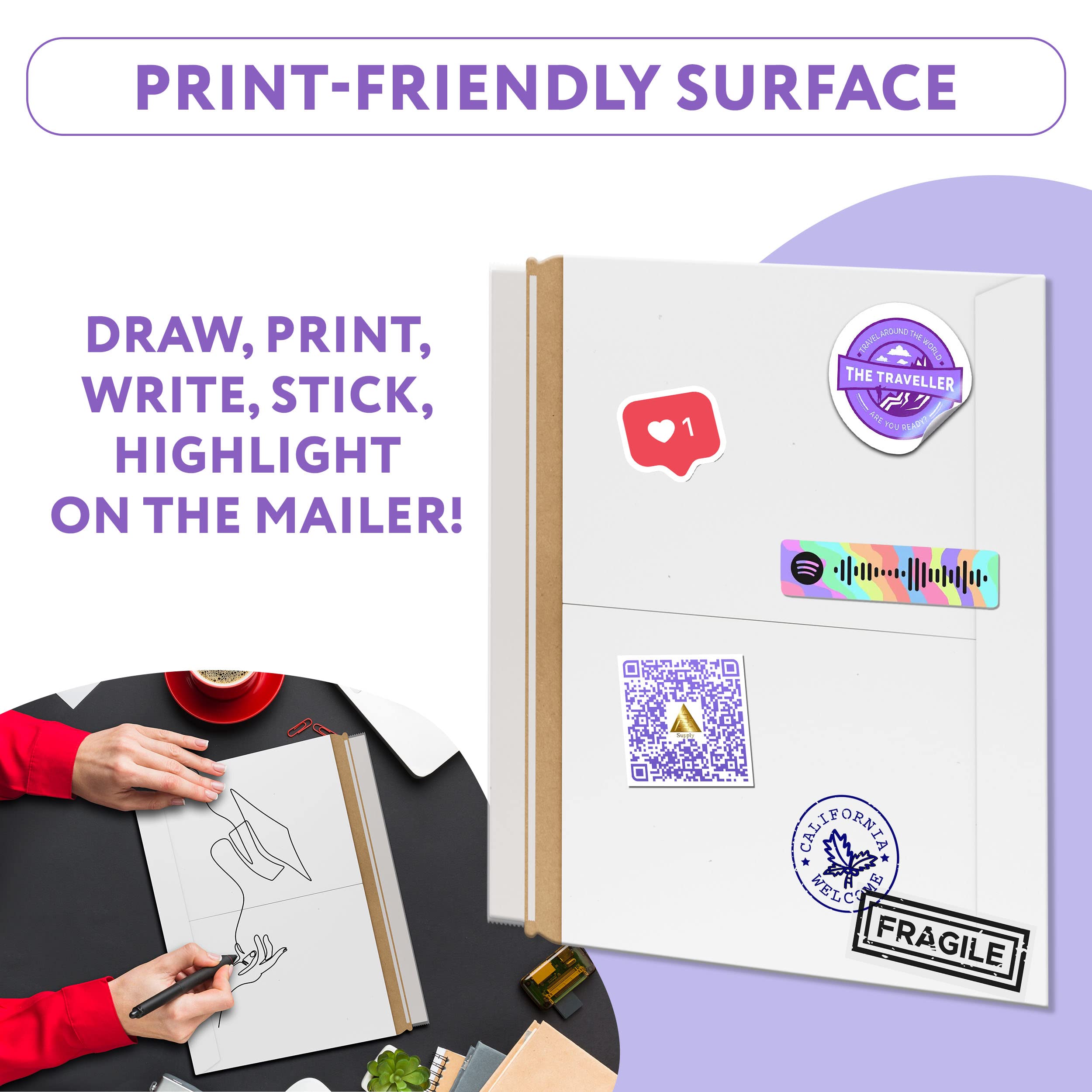 APQ White Rigid Mailers 14 7/8 x 11 7/8 Inches - Pack of 200 Sturdy Cardboard Photo Mailer Envelopes with Self-Seal Closure | Recyclable Flat Shipping Envelopes for Photos, Documents & Small Packages | Perfect for Ecommerce, Online Sellers & Small Business Shipping